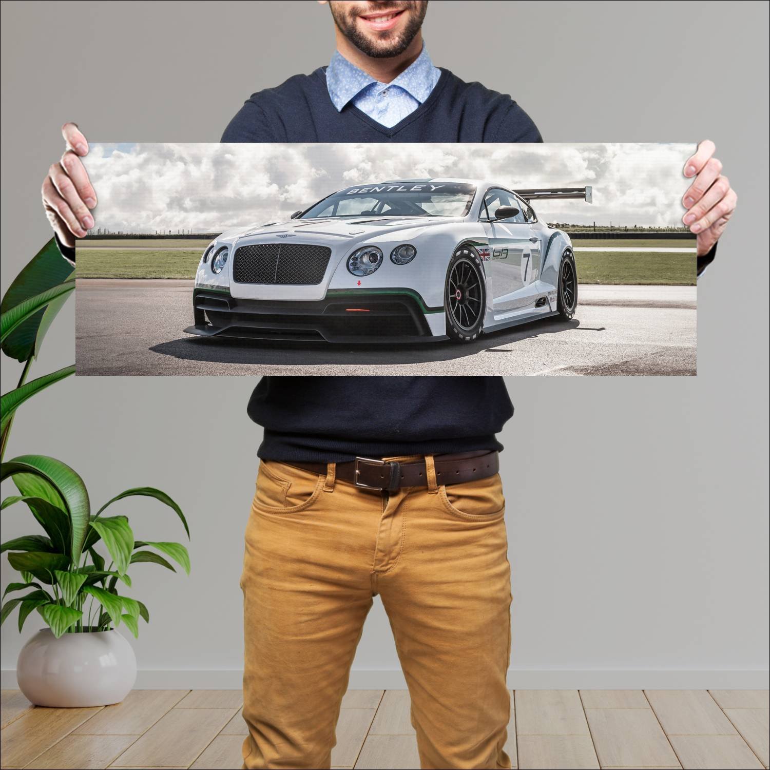 Cuadro grande 30x80cm 2013 bentley continental gt3 175 Bentley