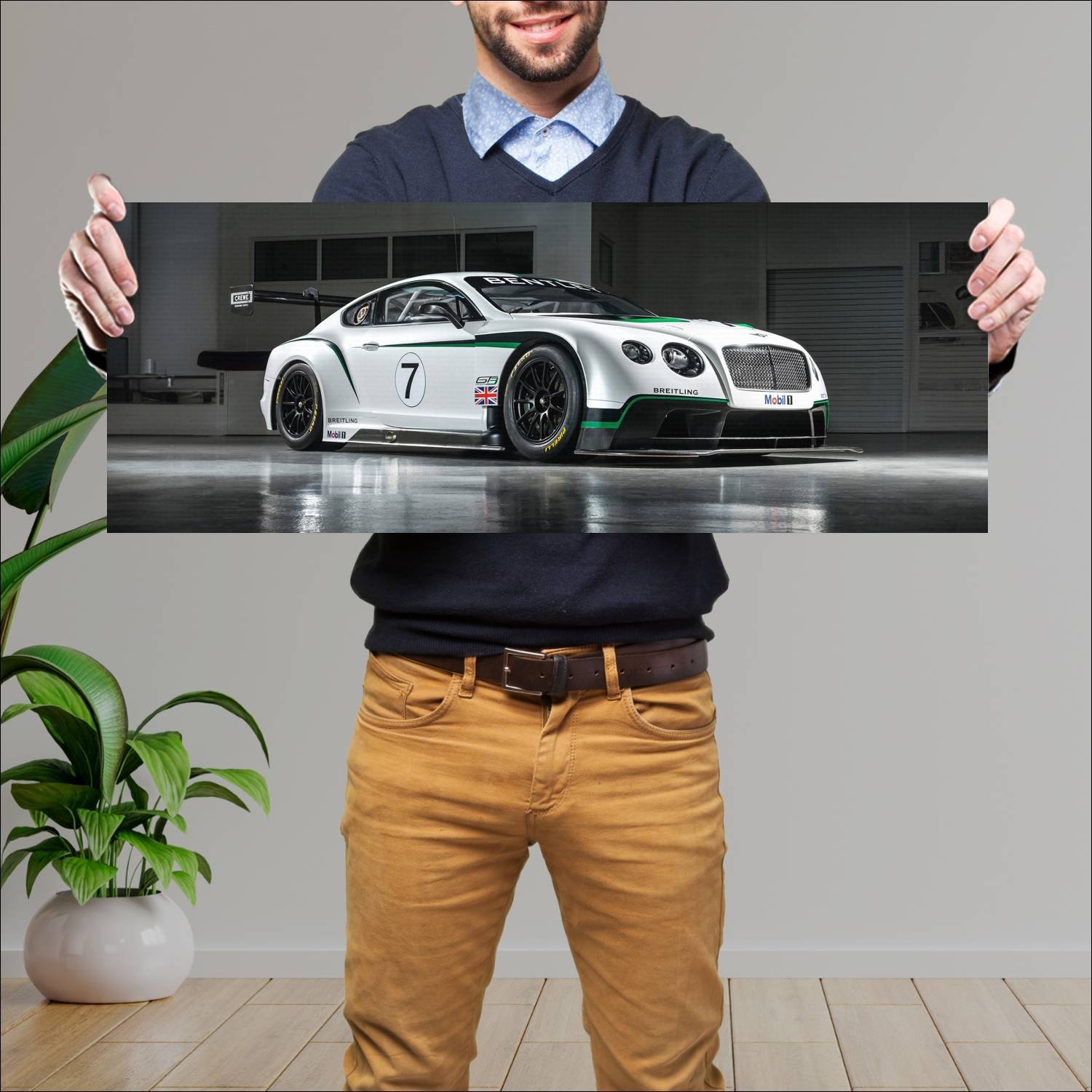 Cuadro grande 30x80cm 2013 bentley continental gt3 176 Bentley