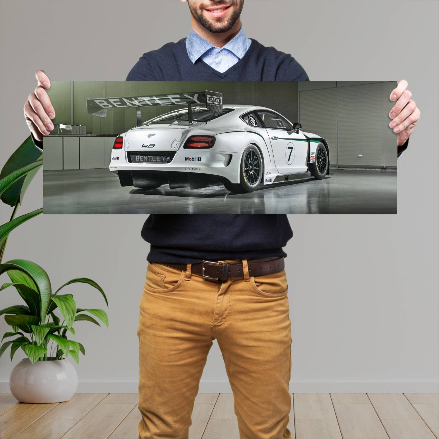 Cuadro grande 30x80cm 2013 bentley continental gt3 177 Bentley