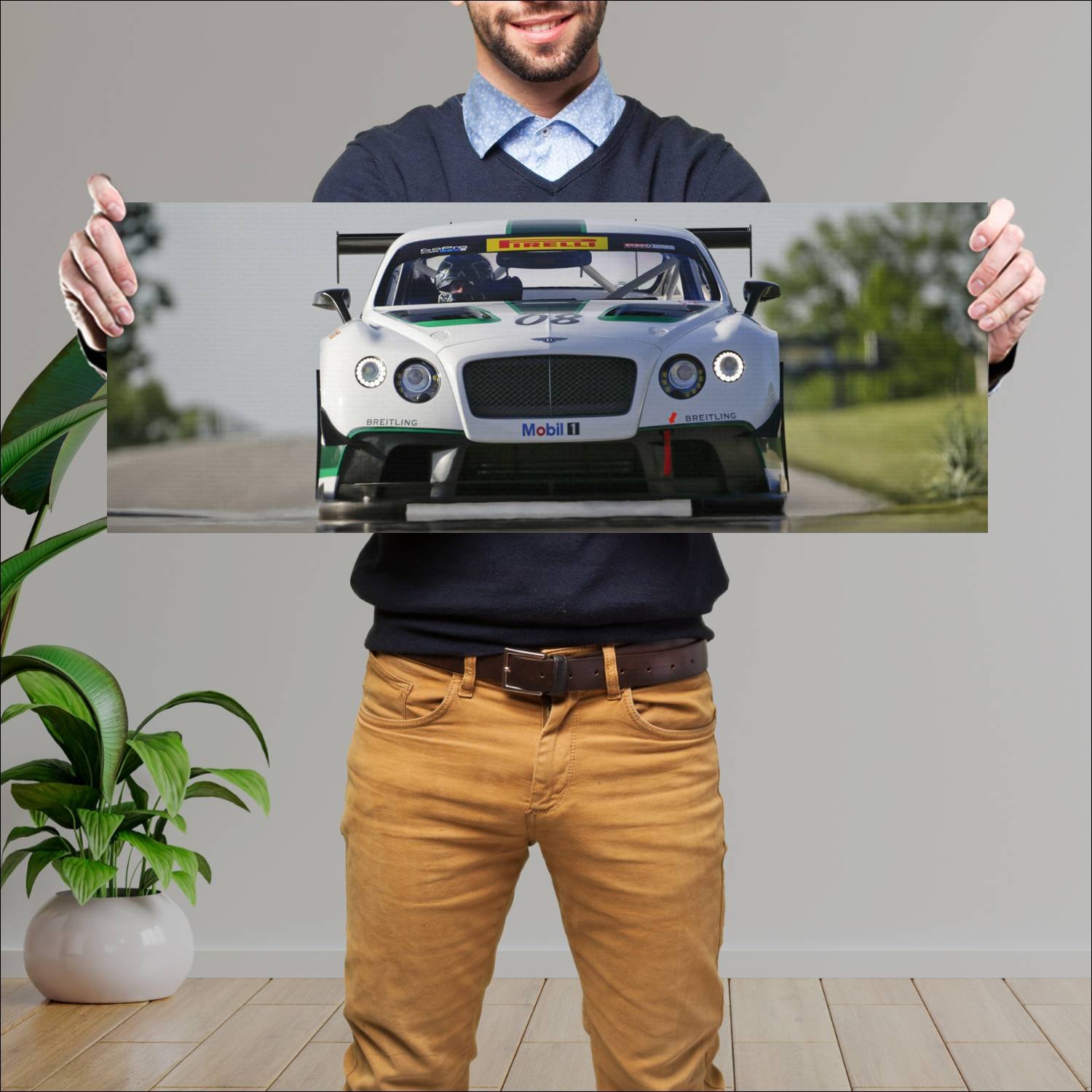 Cuadro grande 30x80cm 2013 bentley continental gt3 178 Bentley