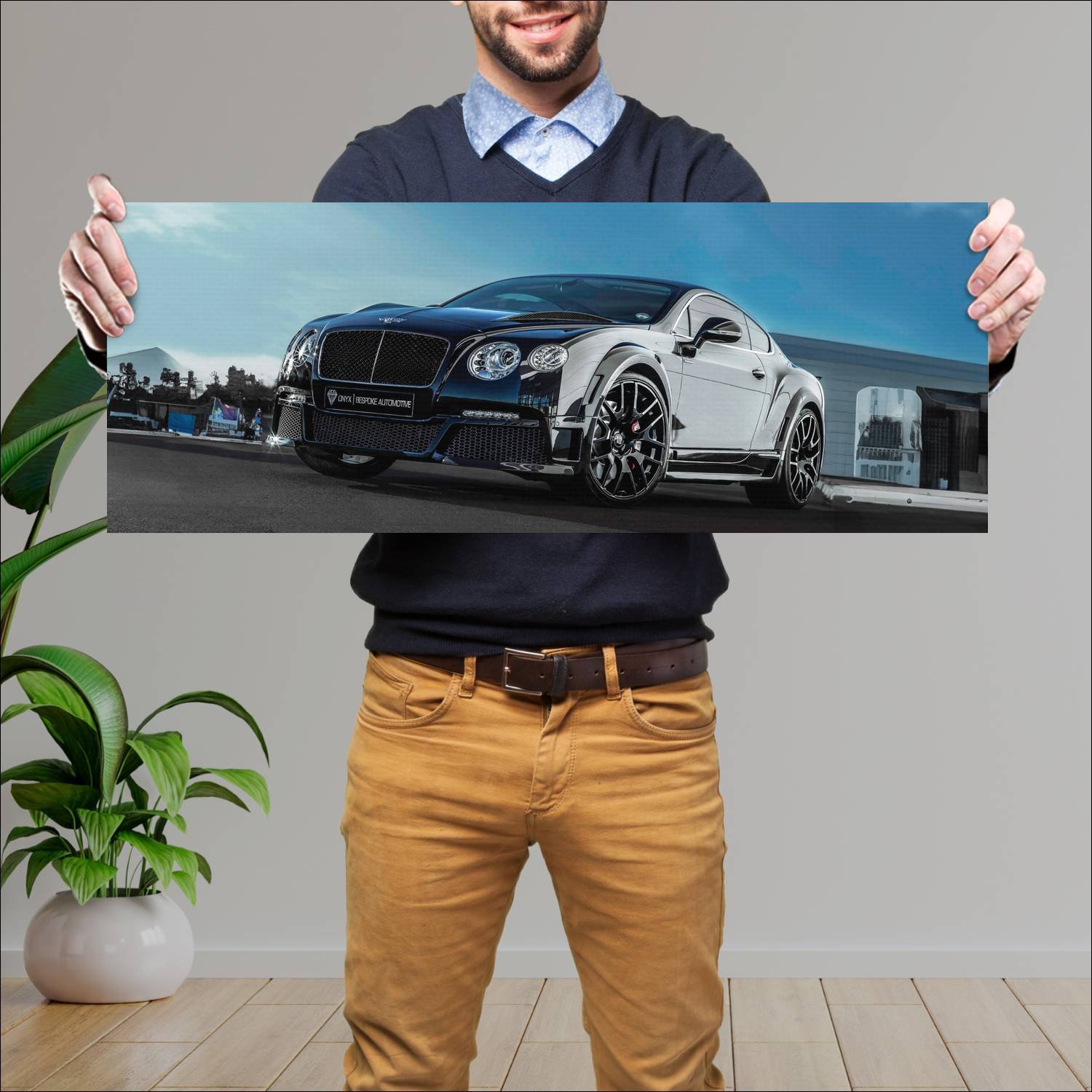 Cuadro grande 30x80cm 2013 bentley continental gtv 179 Bentley