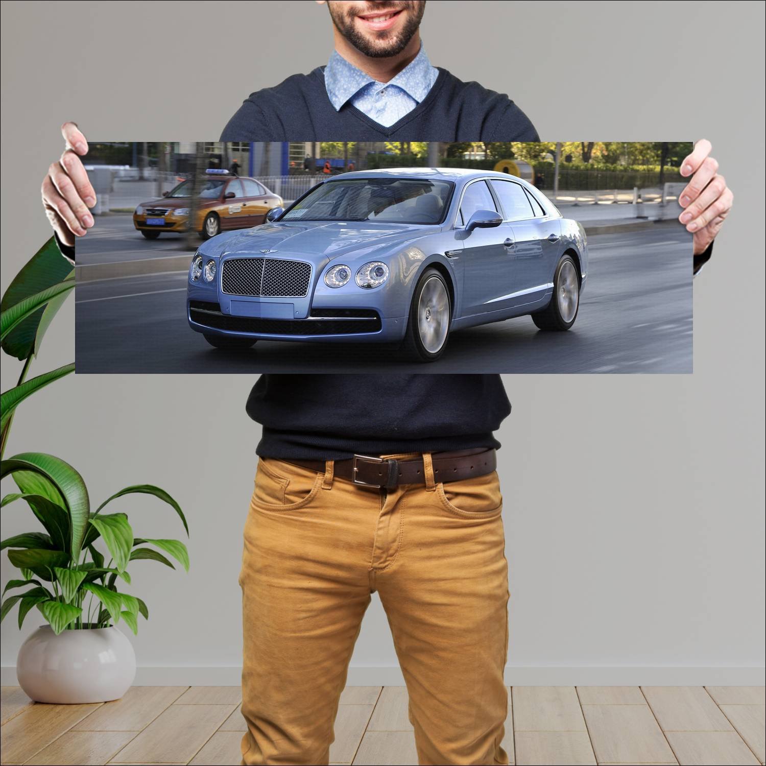 Cuadro grande 30x80cm 2013 bentley flying spur 407 180 Bentley