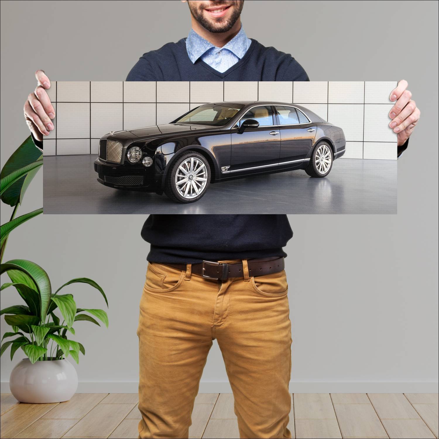 Cuadro grande 30x80cm 2013 bentley mulsanne shahee 184 Bentley