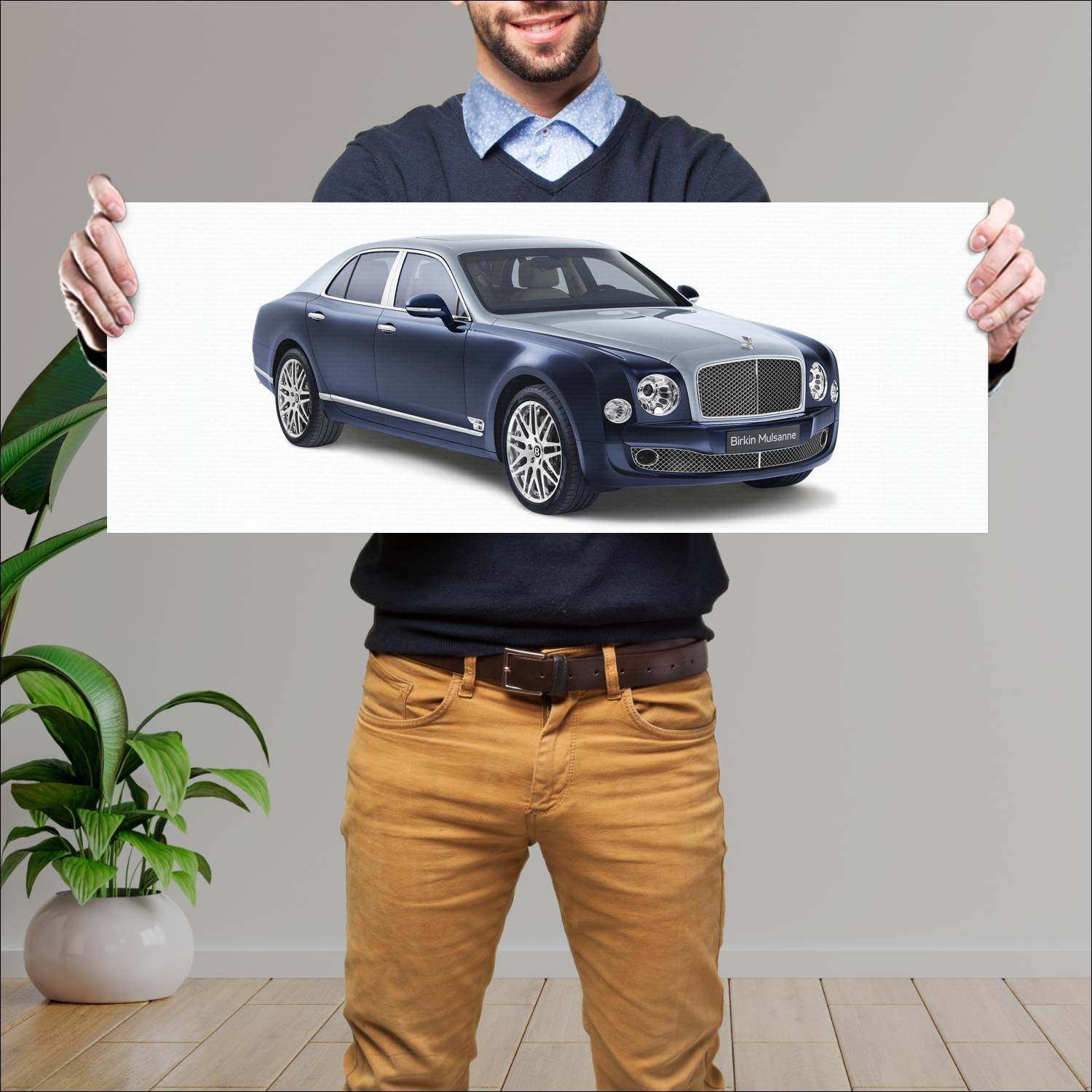 Cuadro grande 30x80cm 2014 bentley birkin mulsanne 187 Bentley