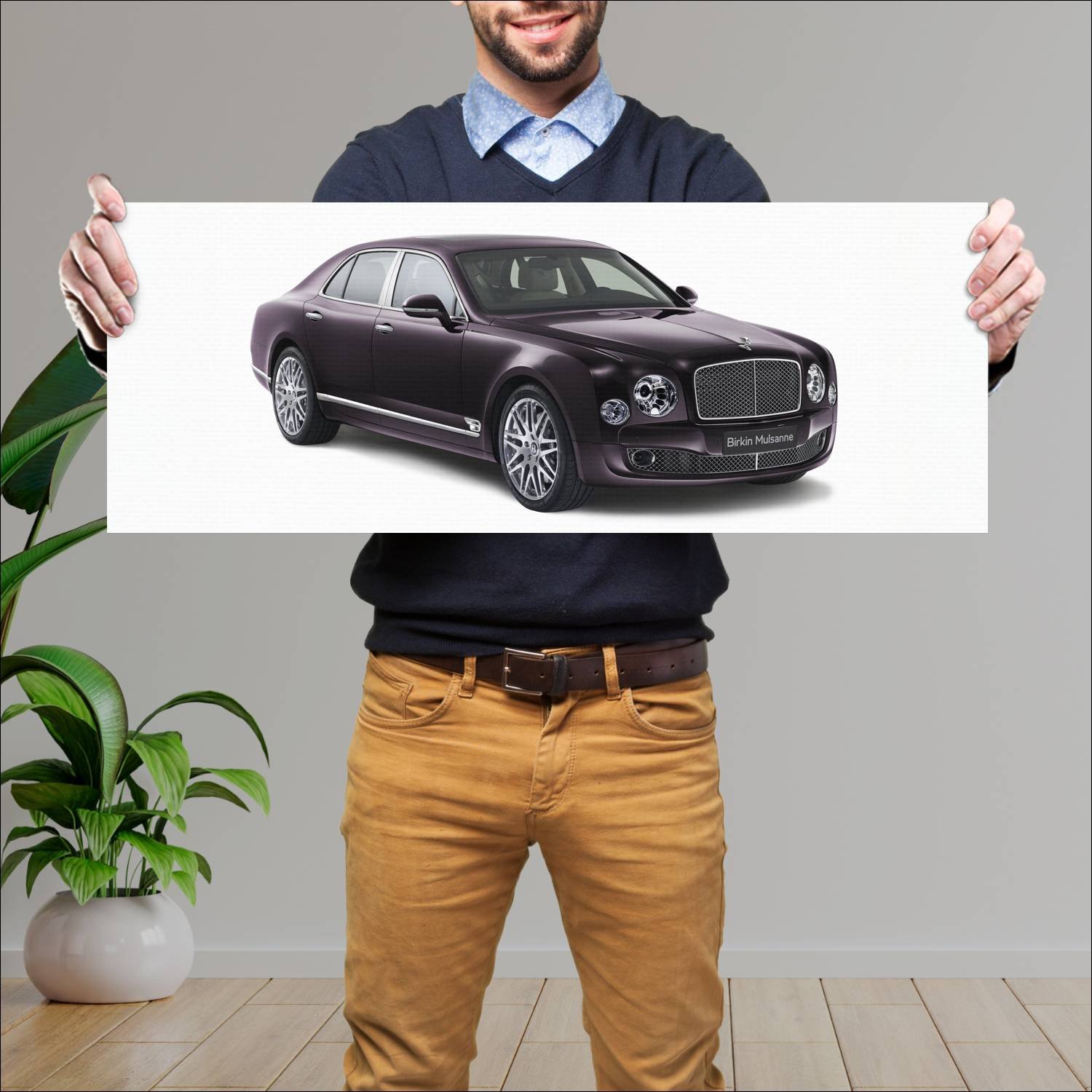 Cuadro grande 30x80cm 2014 bentley birkin mulsanne 188 Bentley