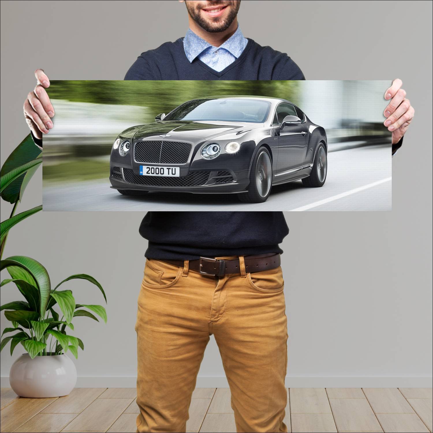 Cuadro grande 30x80cm 2014 bentley continental gt 190 Bentley