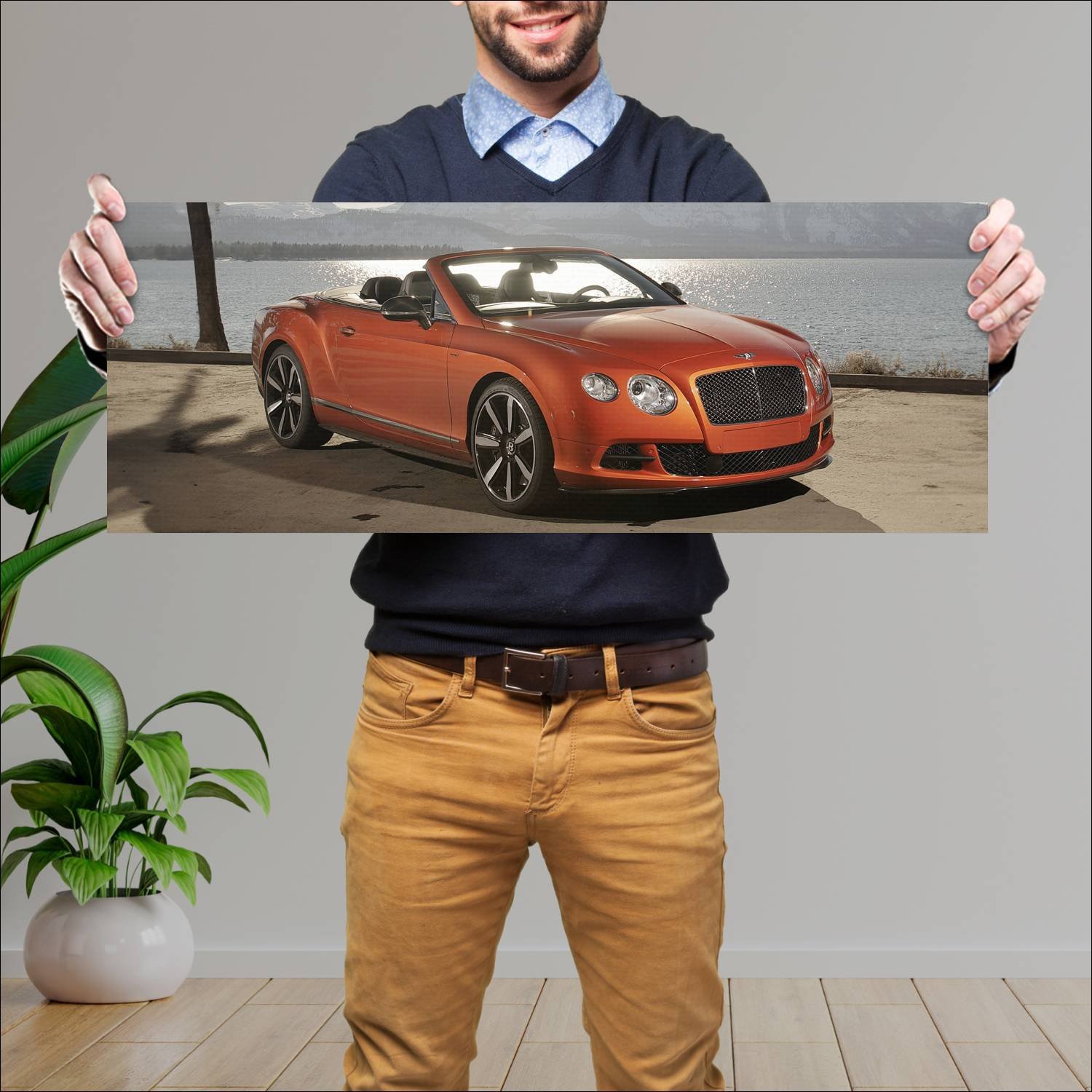 Cuadro grande 30x80cm 2014 bentley continental gt 191 Bentley