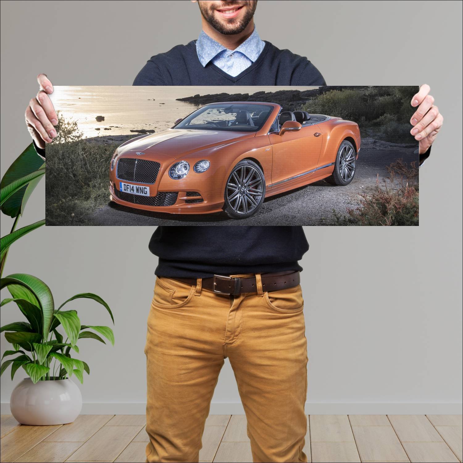 Cuadro grande 30x80cm 2014 bentley continental gt 192 Bentley