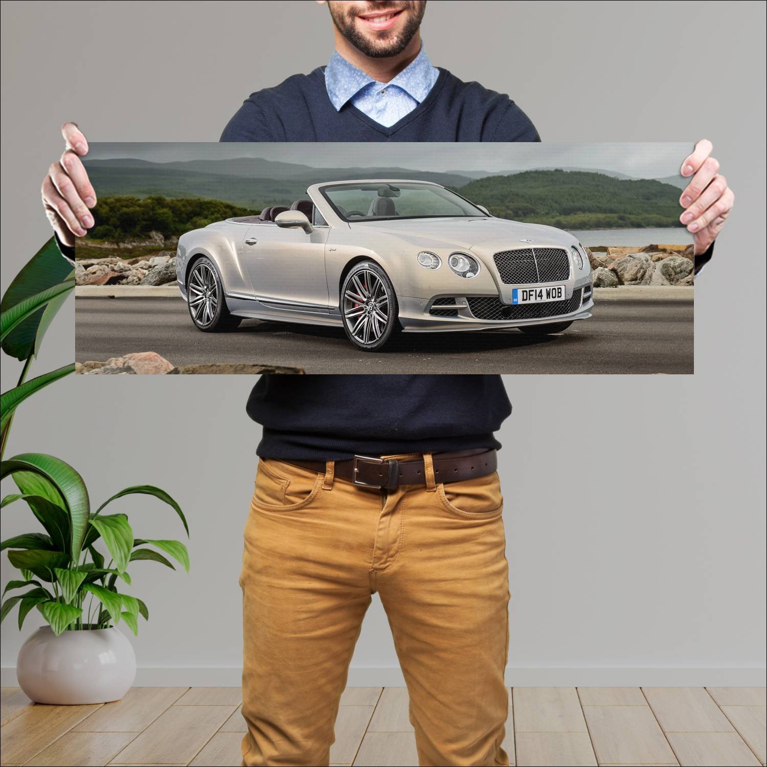 Cuadro grande 30x80cm 2014 bentley continental gt 193 Bentley