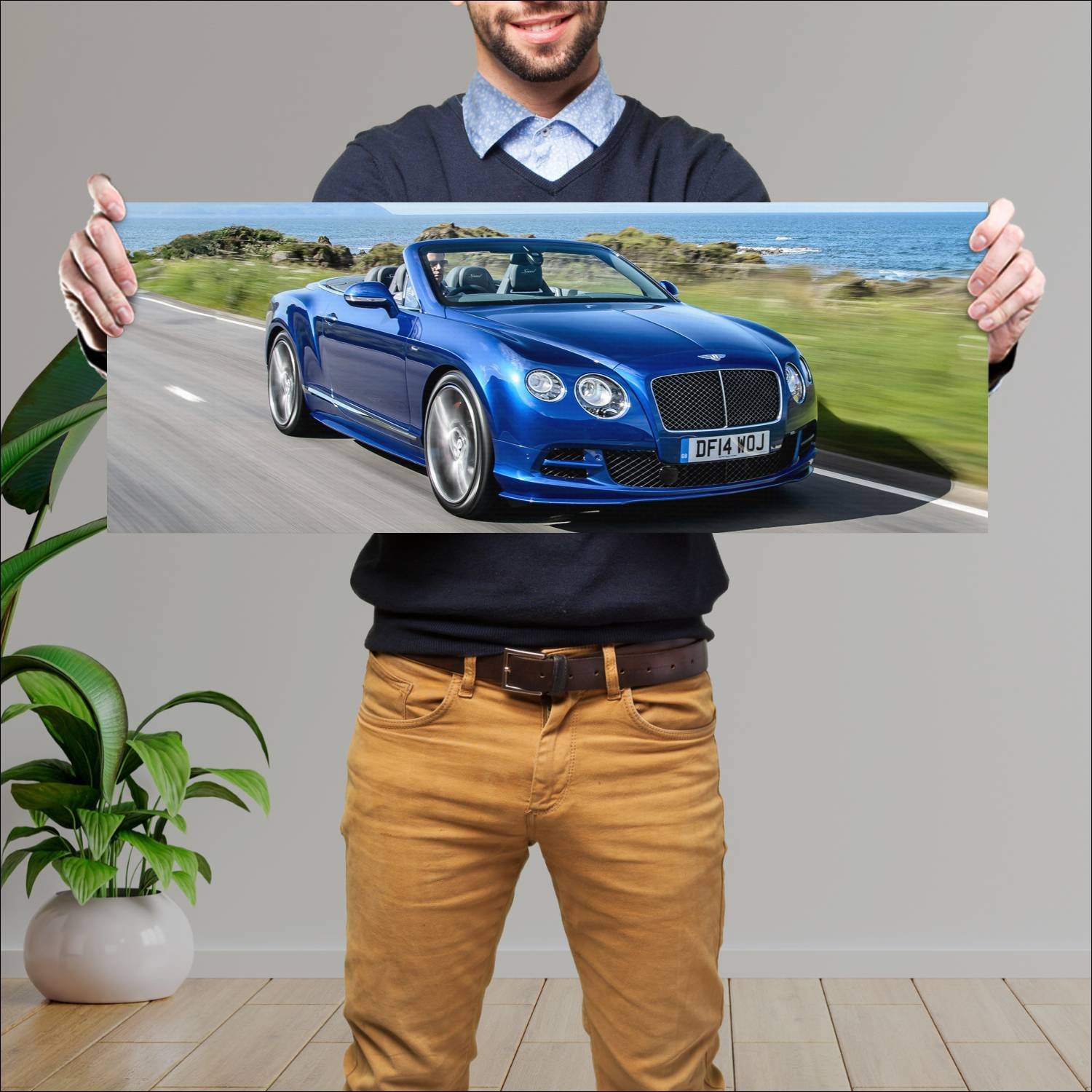 Cuadro grande 30x80cm 2014 bentley continental gt 194 Bentley