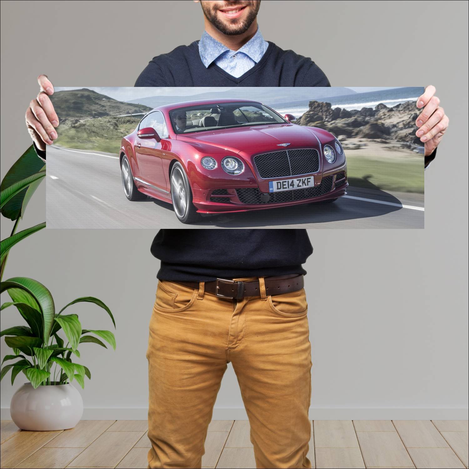 Cuadro grande 30x80cm 2014 bentley continental gt 195 Bentley