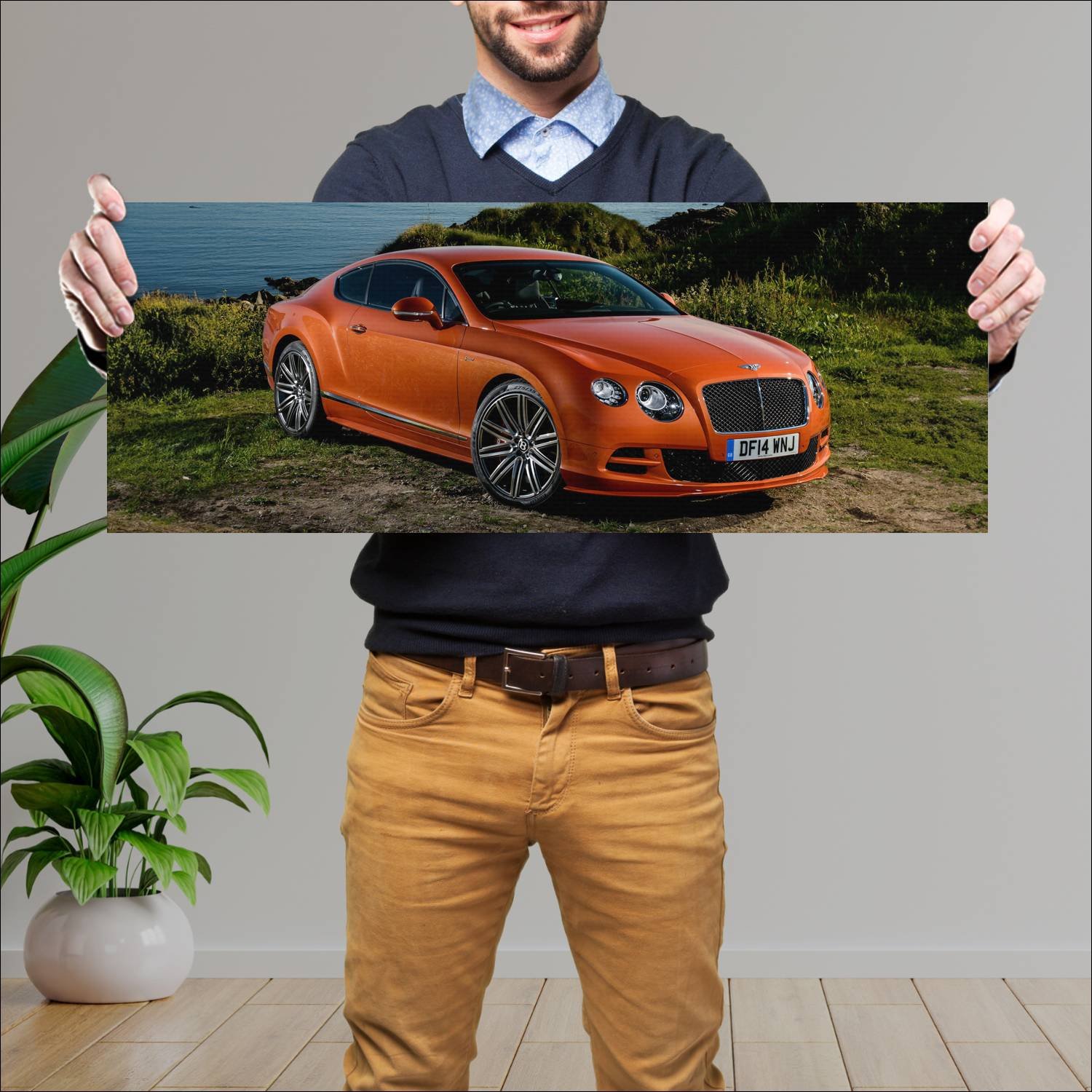 Cuadro grande 30x80cm 2014 bentley continental gt 196 Bentley