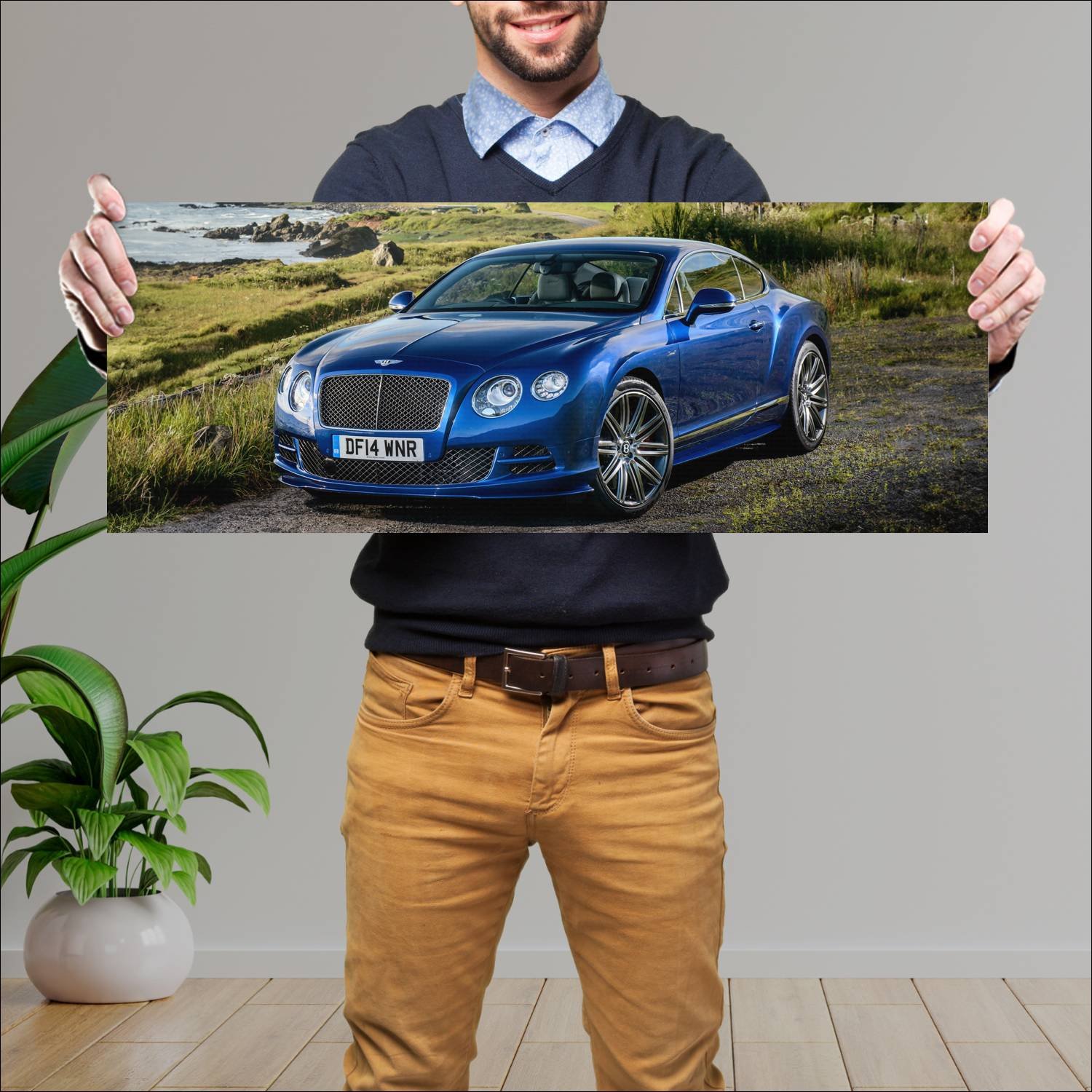 Cuadro grande 30x80cm 2014 bentley continental gt 197 Bentley