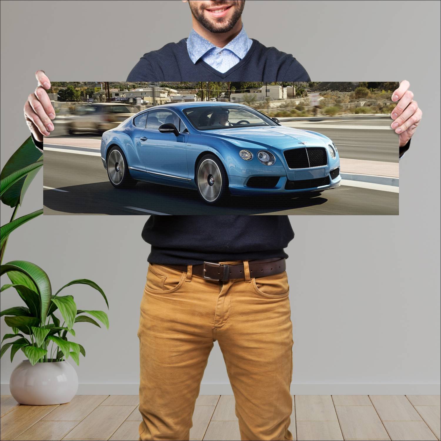 Cuadro grande 30x80cm 2014 bentley continental gt 199 Bentley