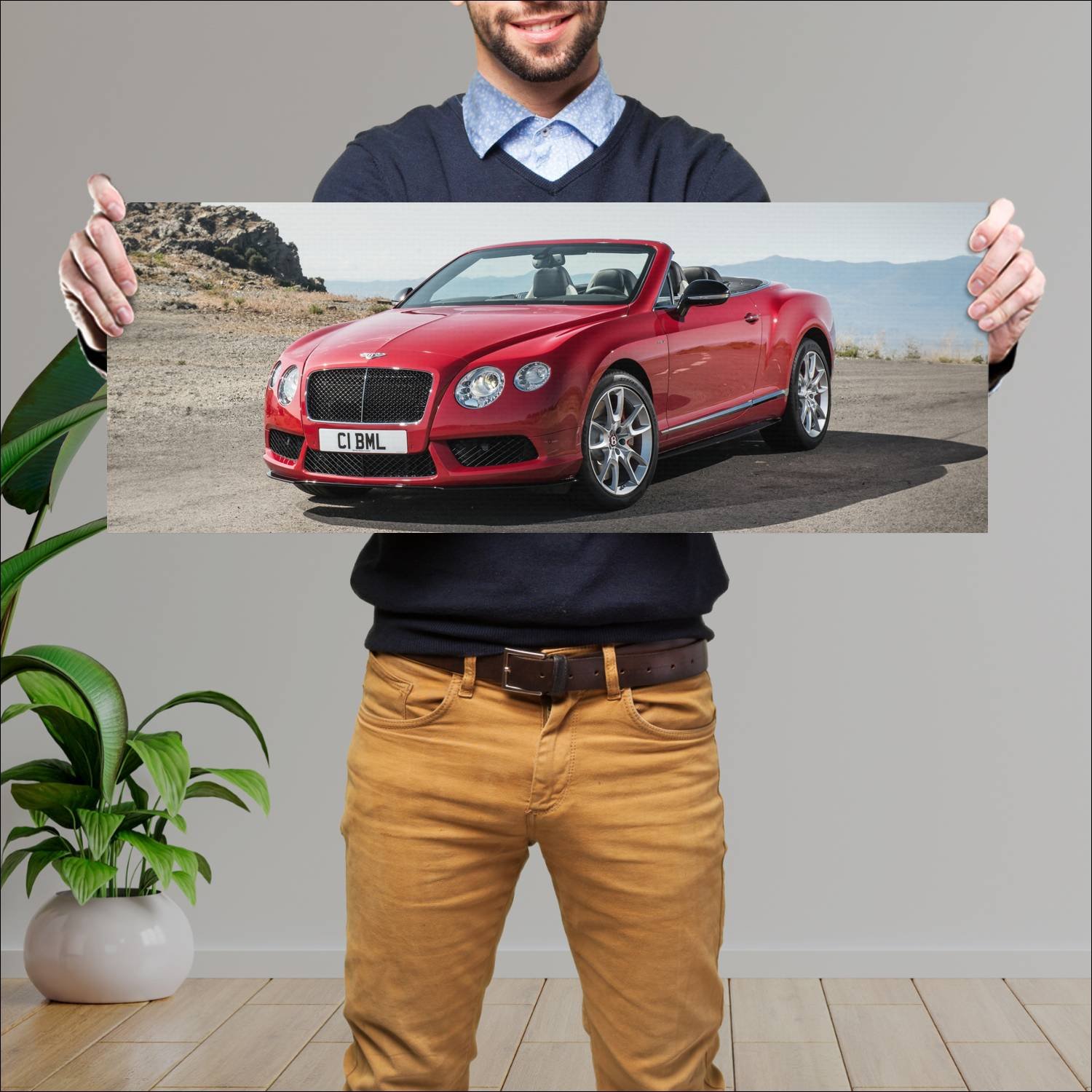 Cuadro grande 30x80cm 2014 bentley continental gt 200 Bentley