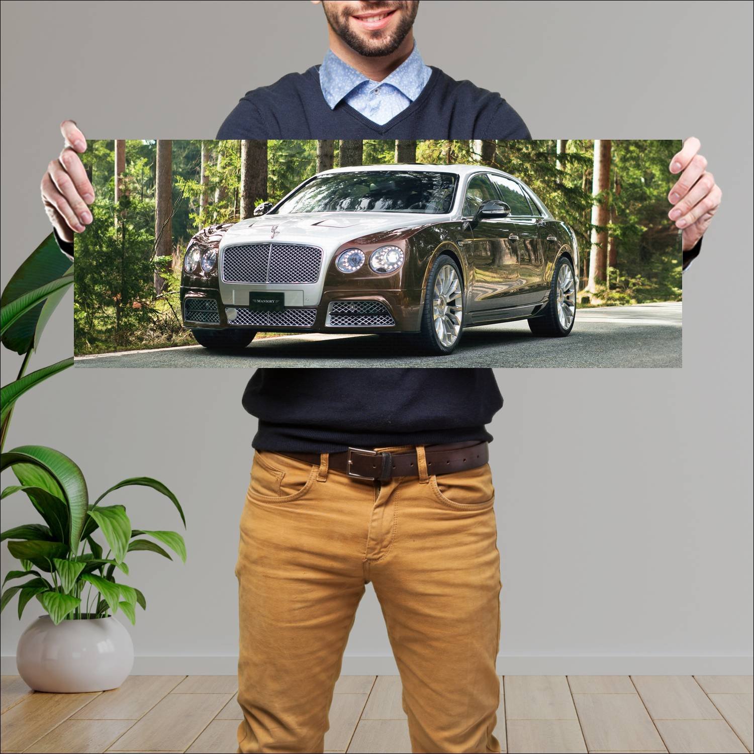 Cuadro grande 30x80cm 2014 bentley flying spur by 204 Bentley