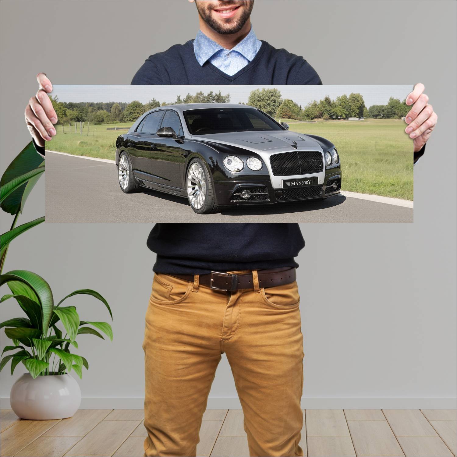 Cuadro grande 30x80cm 2014 bentley flying spur by 205 Bentley