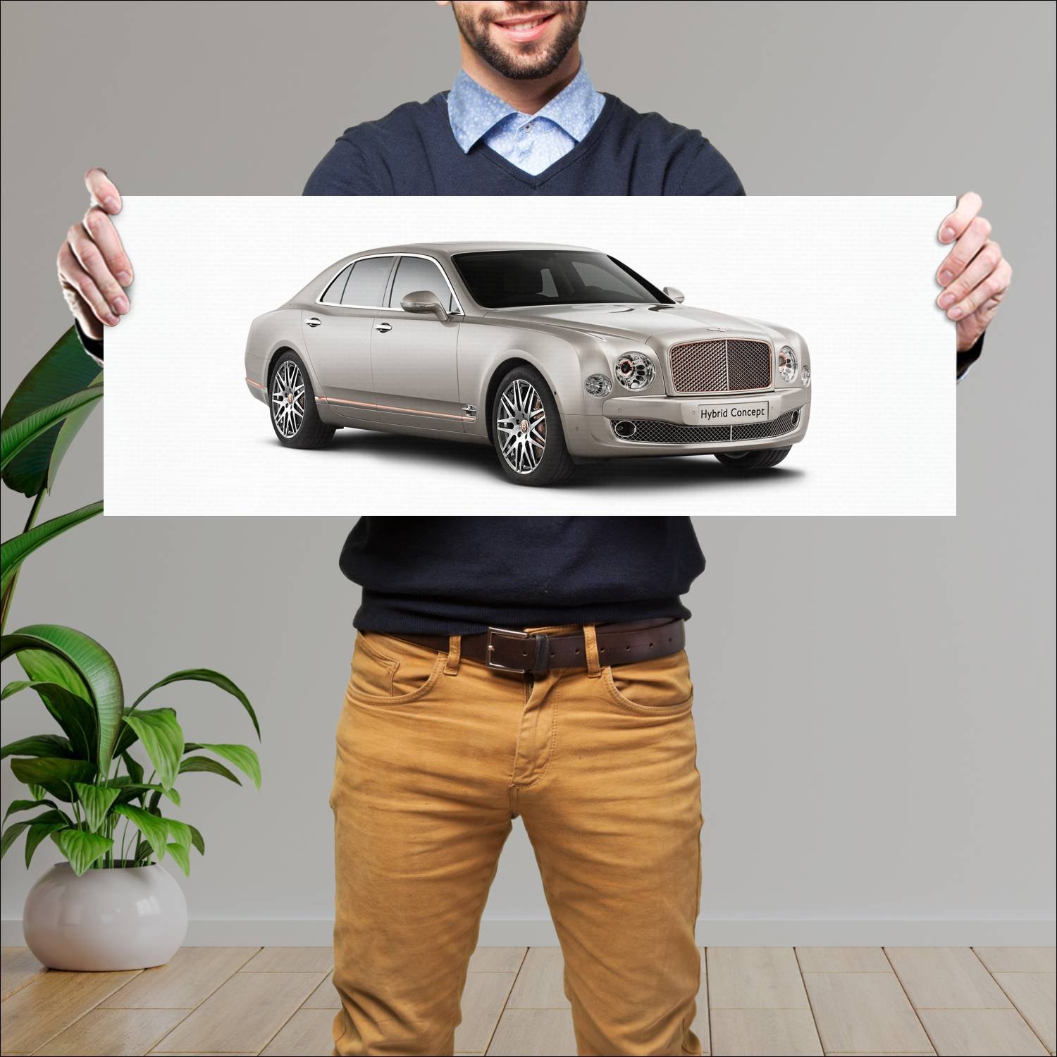 Cuadro grande 30x80cm 2014 bentley hybrid concept 208 Bentley