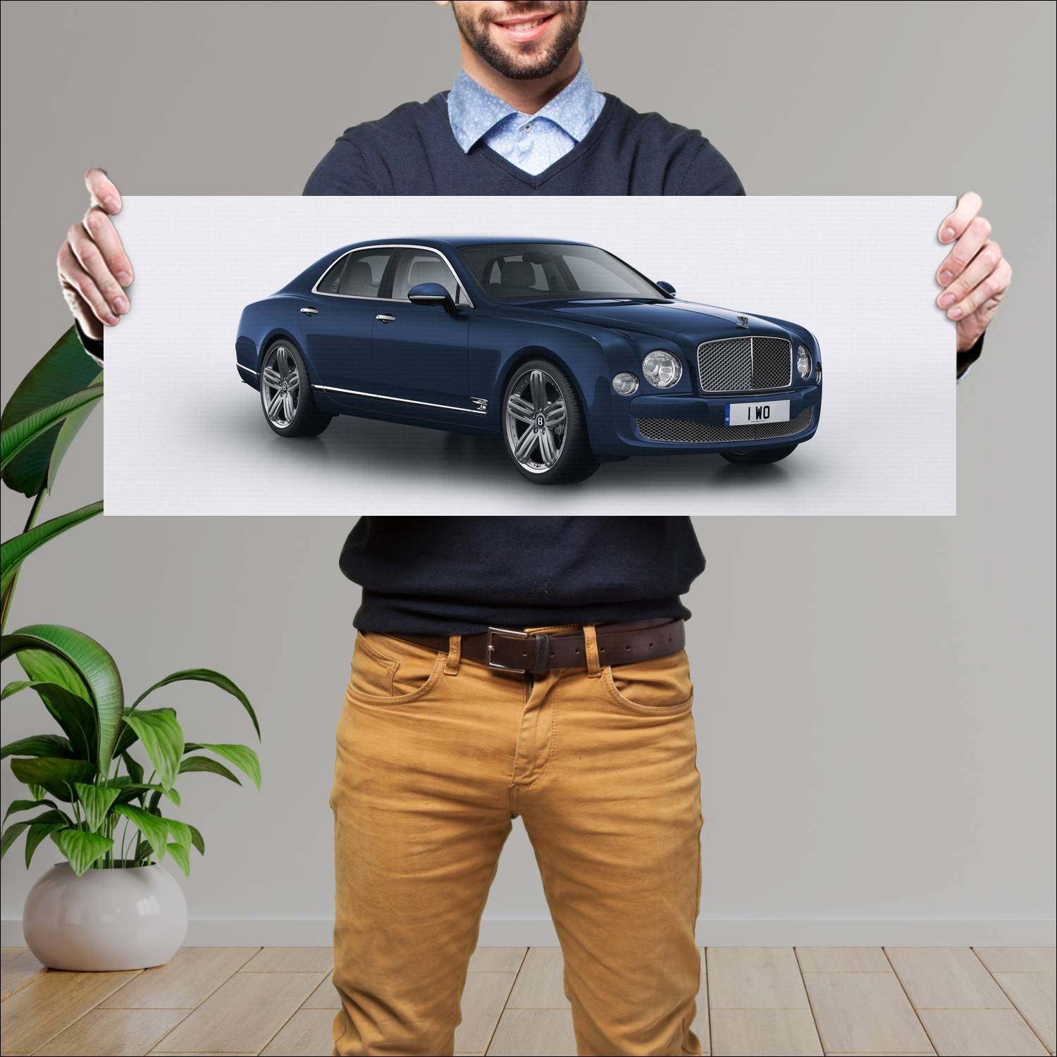 Cuadro grande 30x80cm 2014 bentley mulsanne 95 uk 210 Bentley