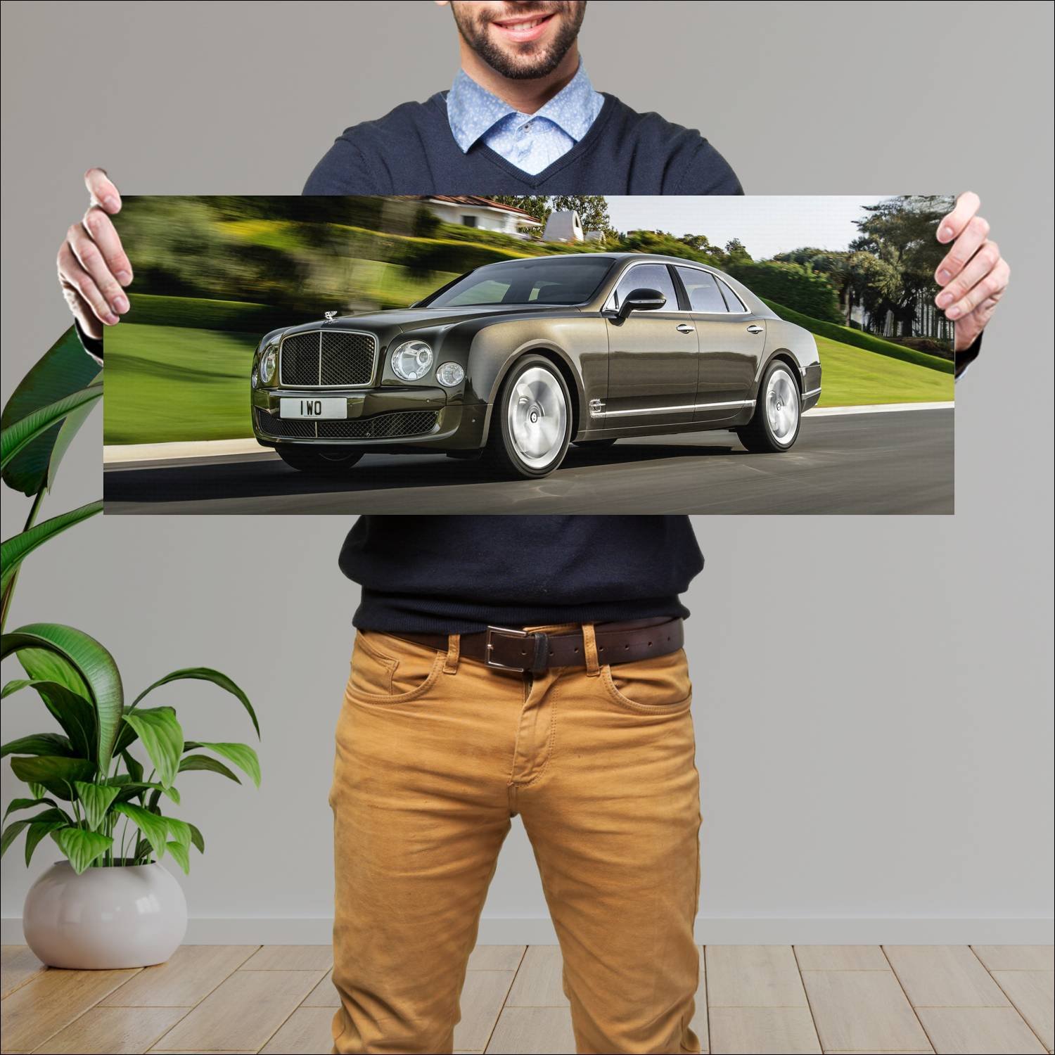 Cuadro grande 30x80cm 2014 bentley mulsanne speed 212 Bentley