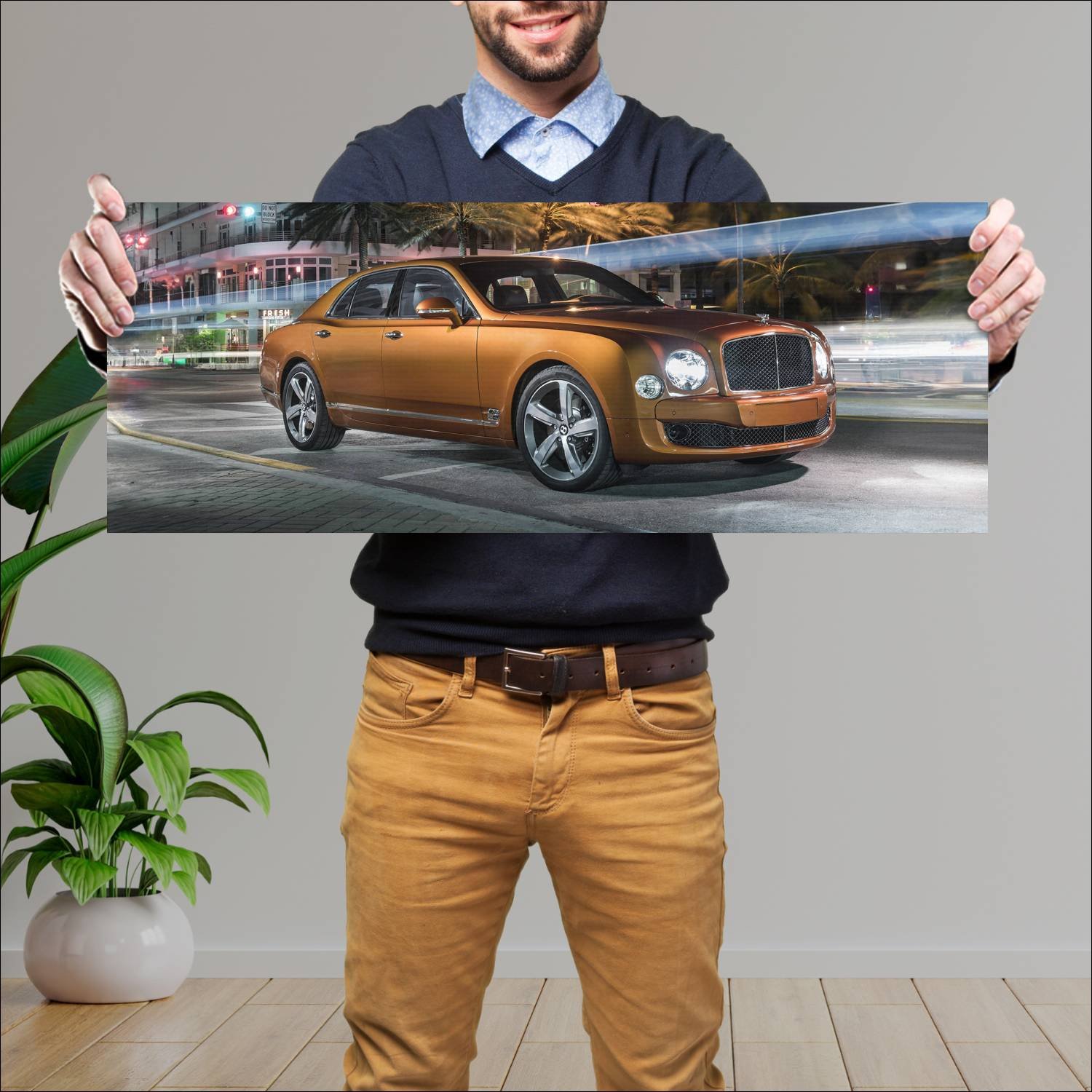 Cuadro grande 30x80cm 2014 bentley mulsanne speed 213 Bentley