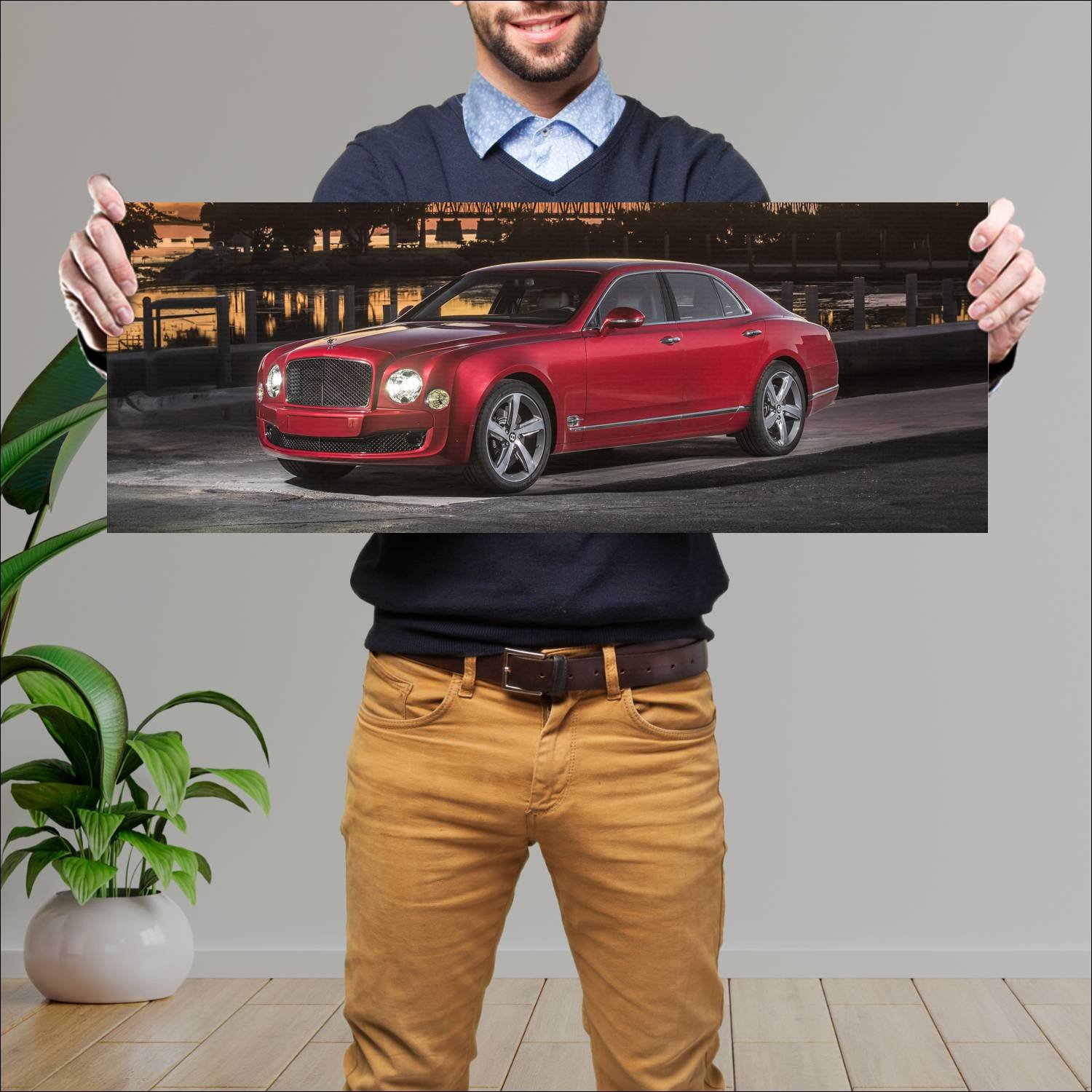 Cuadro grande 30x80cm 2014 bentley mulsanne speed 214 Bentley