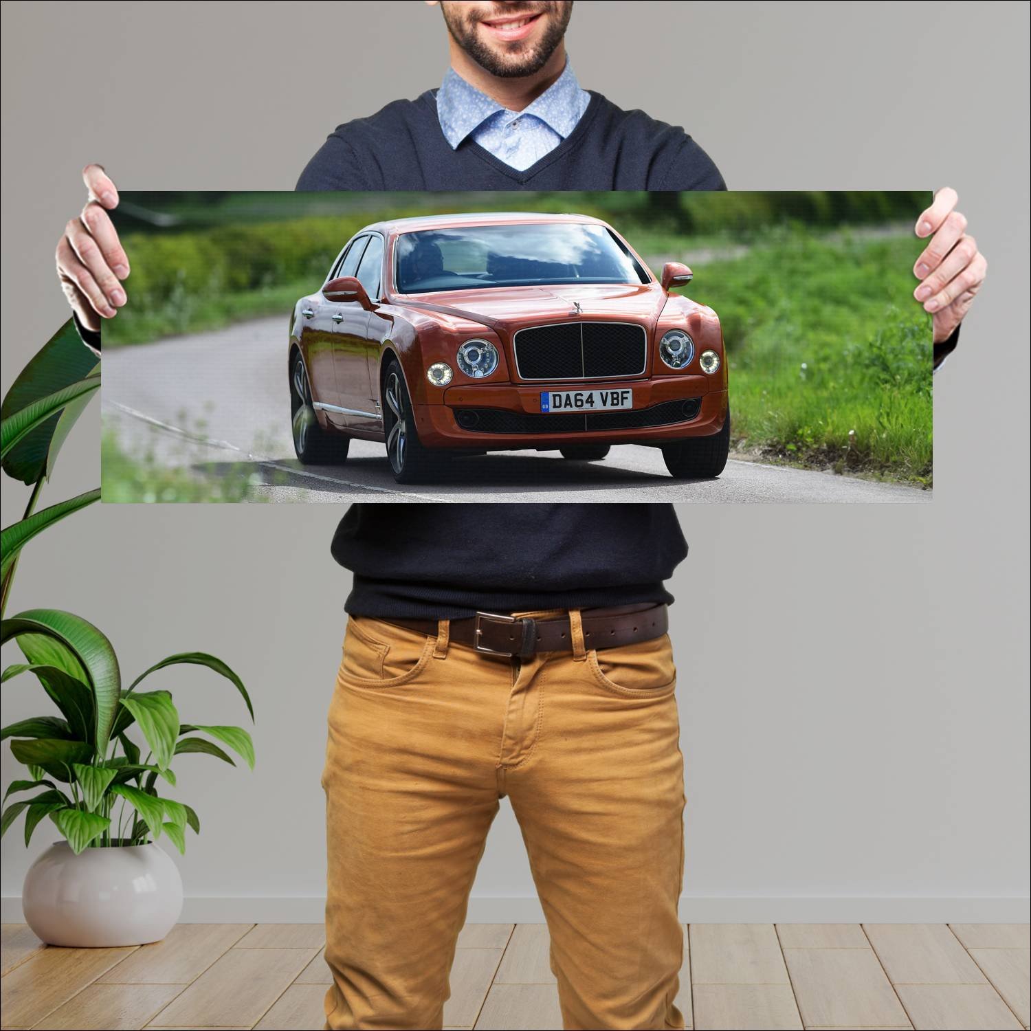Cuadro grande 30x80cm 2014 bentley mulsanne speed 216 Bentley