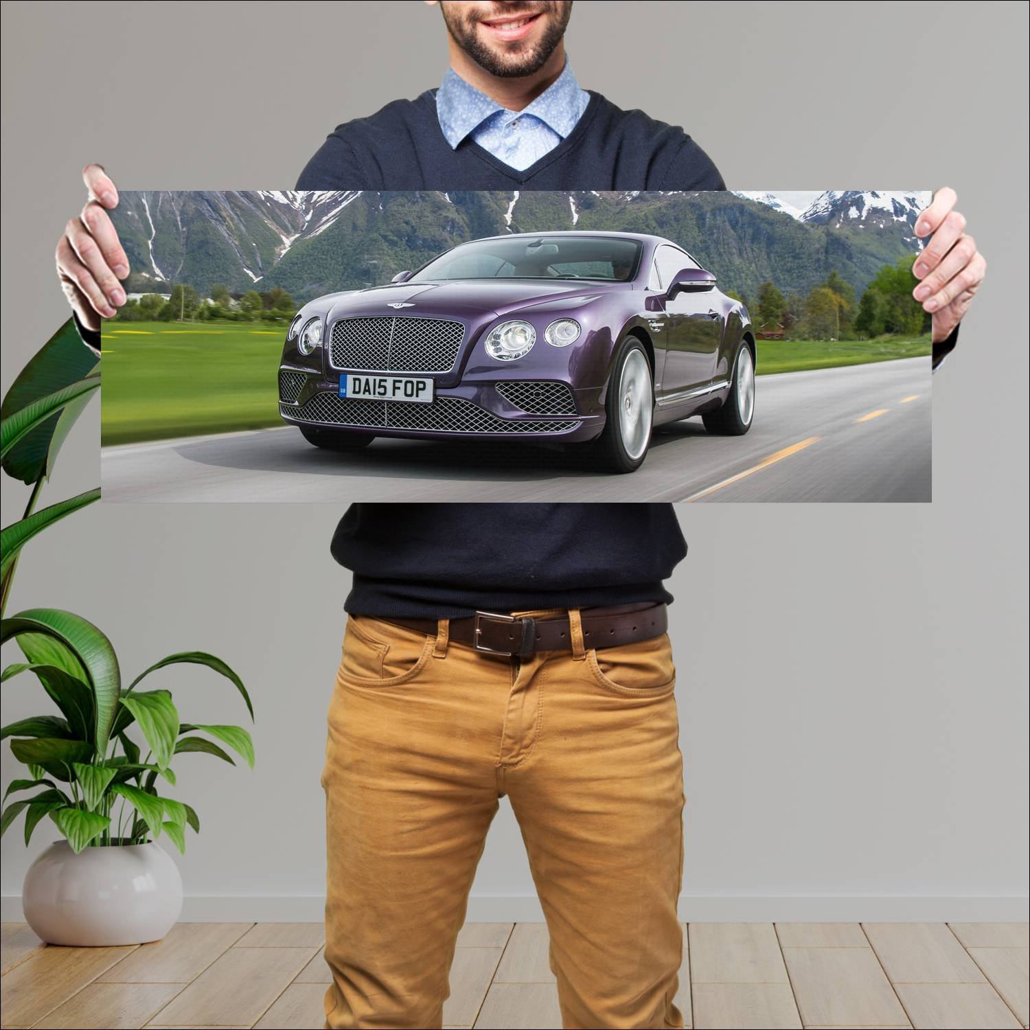 Cuadro grande 30x80cm 2015 bentley continental gt 218 Bentley