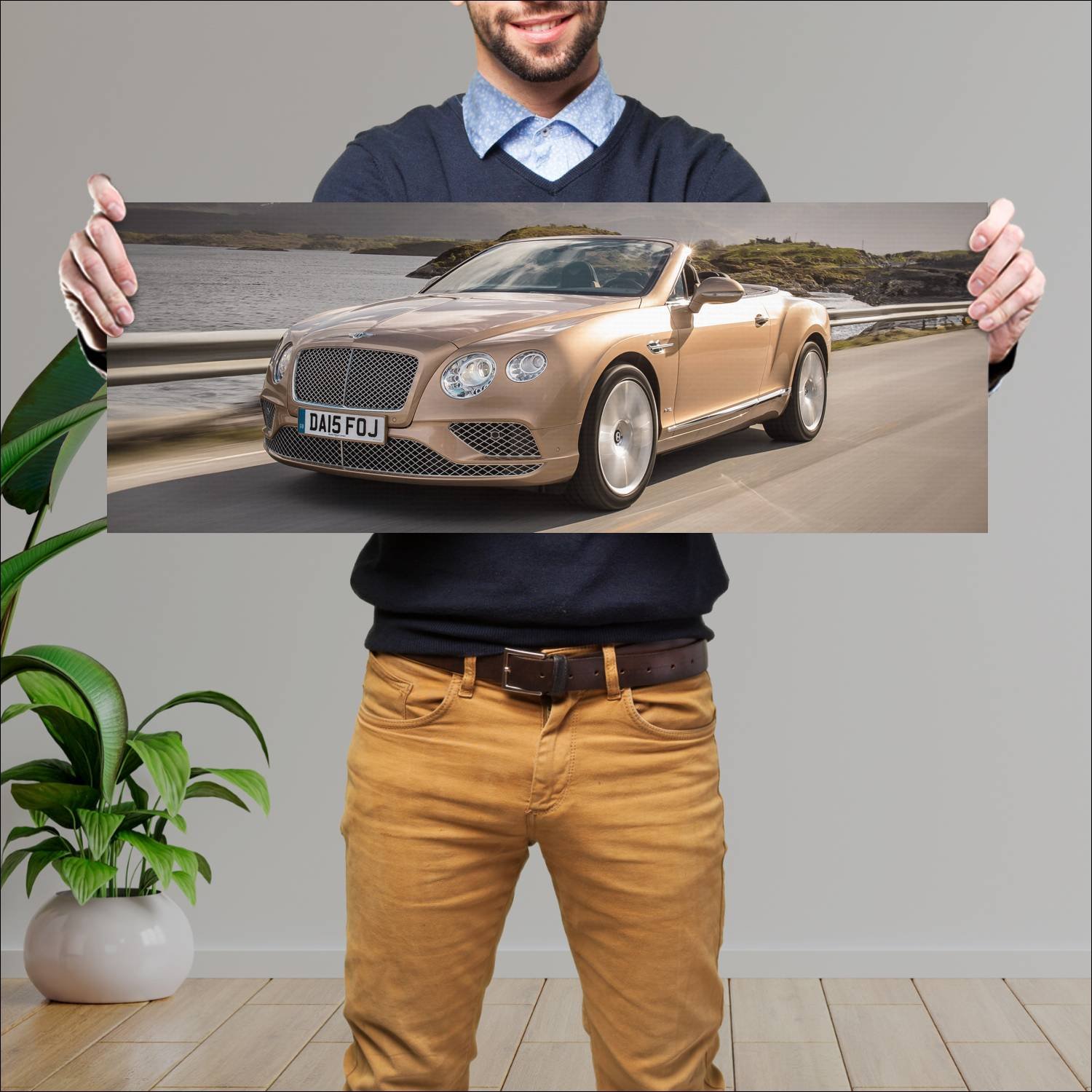 Cuadro grande 30x80cm 2015 bentley continental gt 220 Bentley