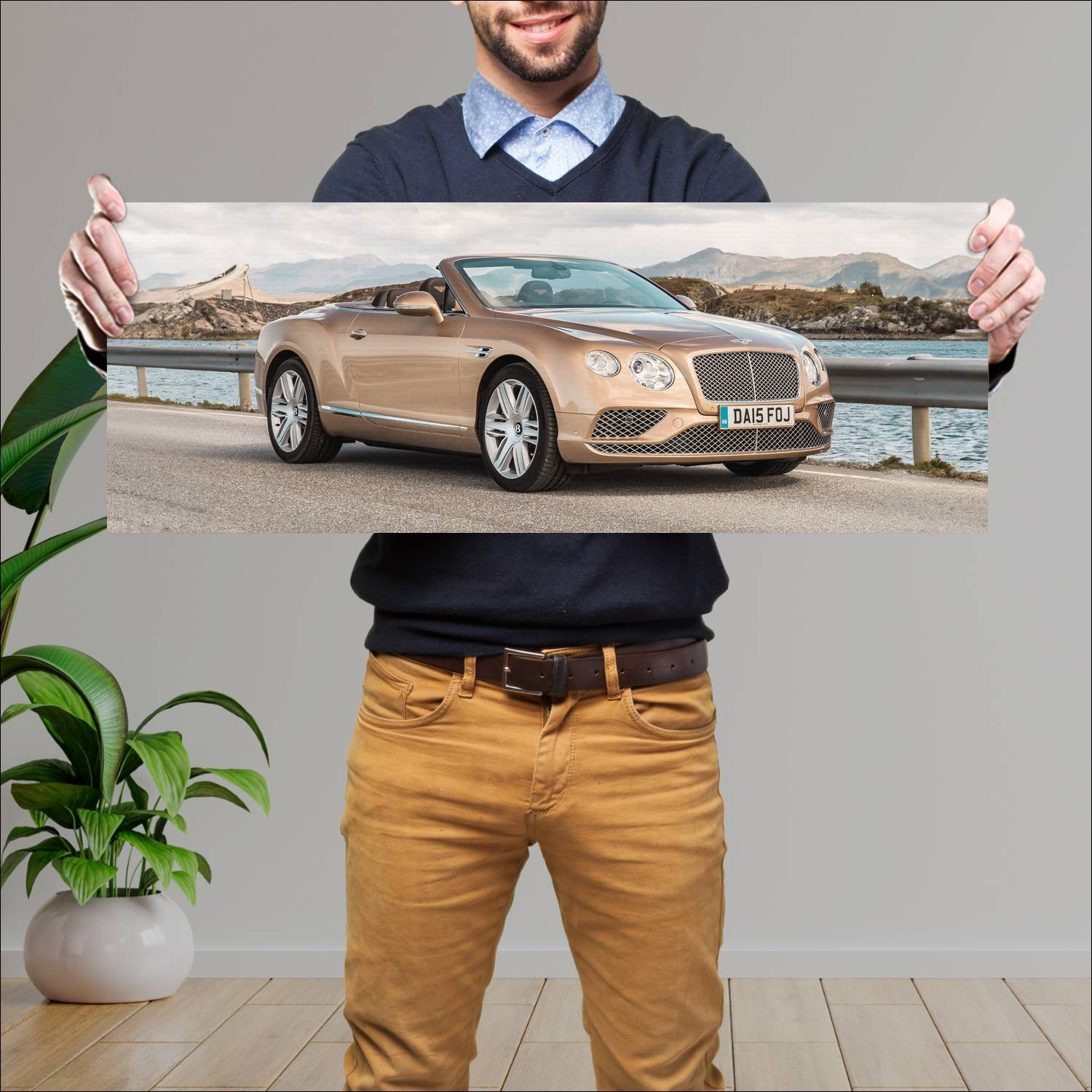 Cuadro grande 30x80cm 2015 bentley continental gt 221 Bentley