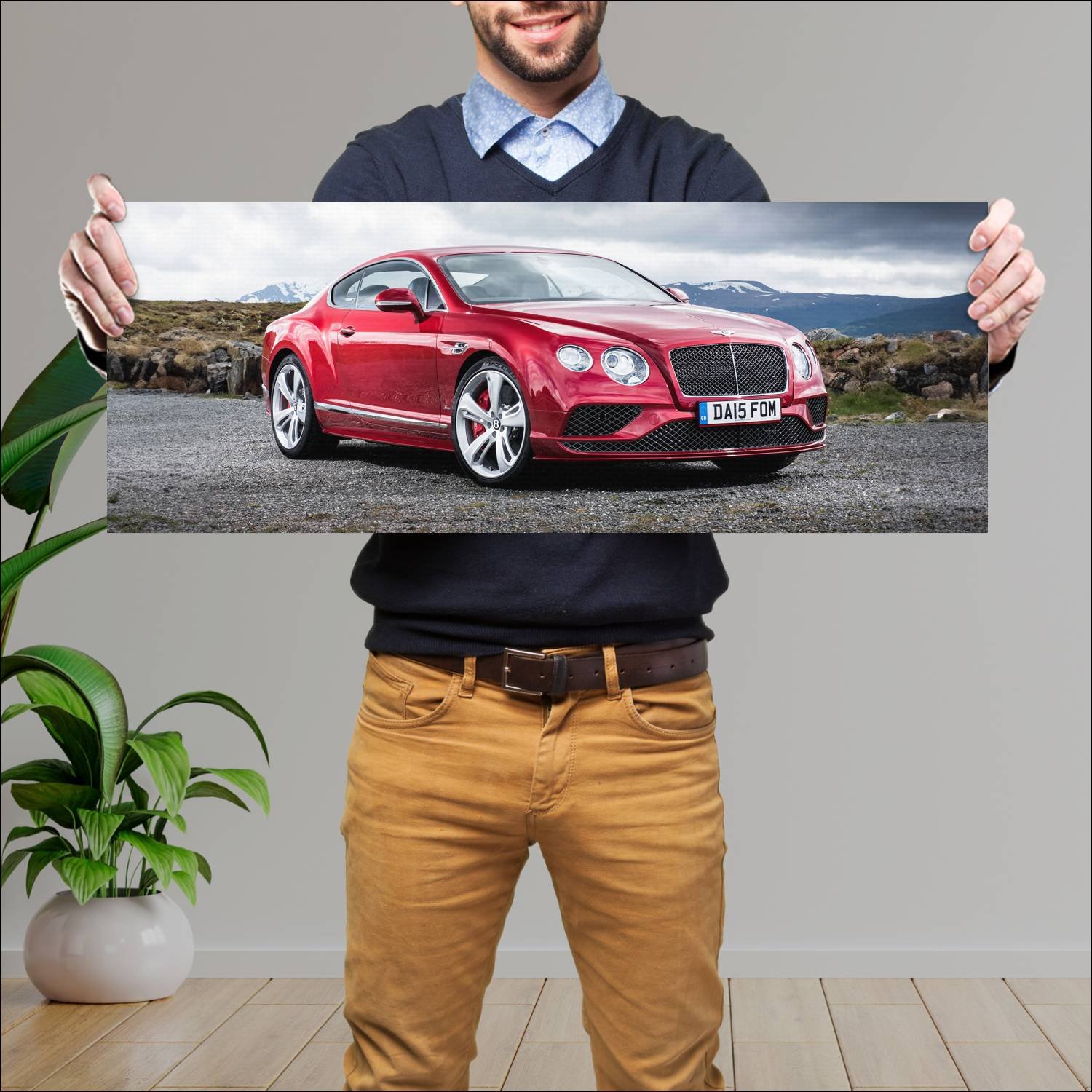 Cuadro grande 30x80cm 2015 bentley continental gt 227 Bentley
