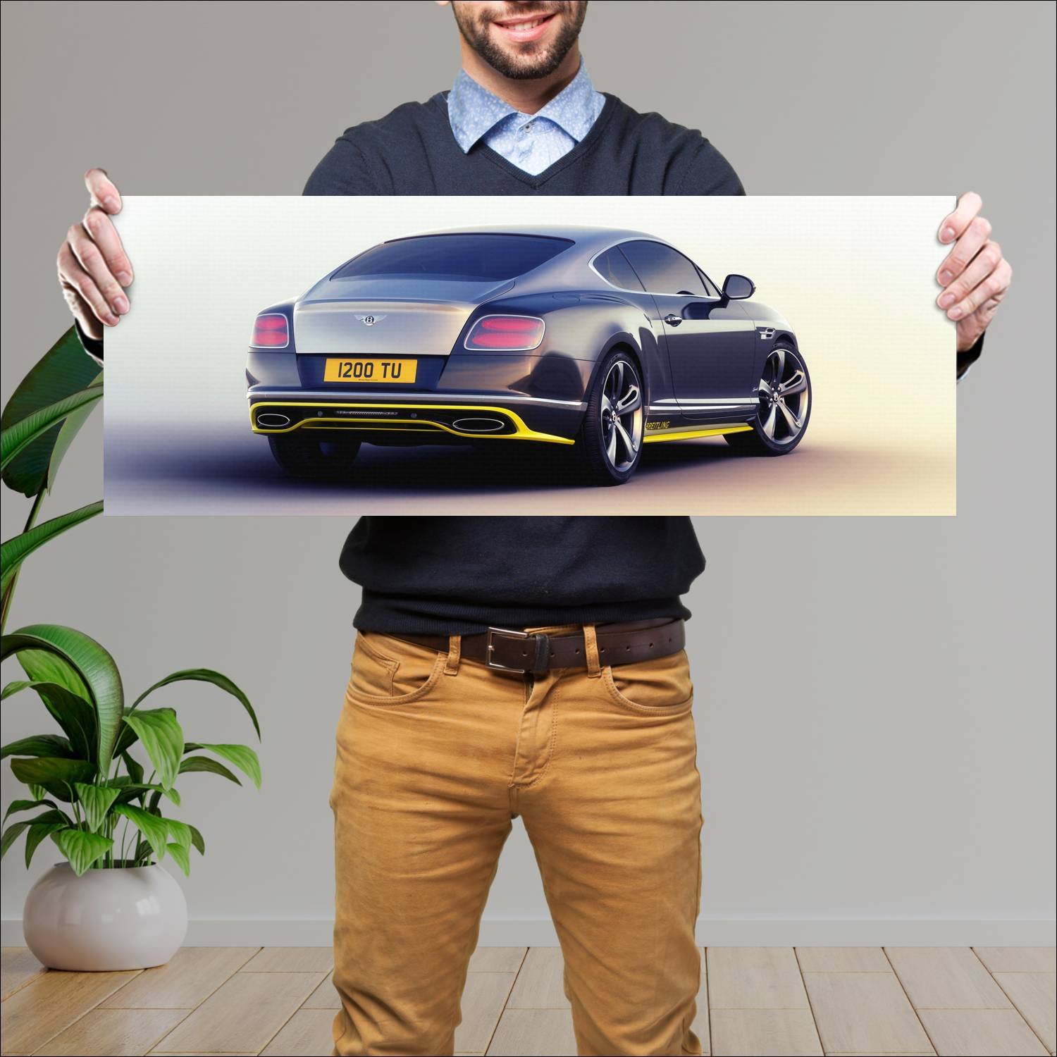 Cuadro grande 30x80cm 2015 bentley continental gt 229 Bentley