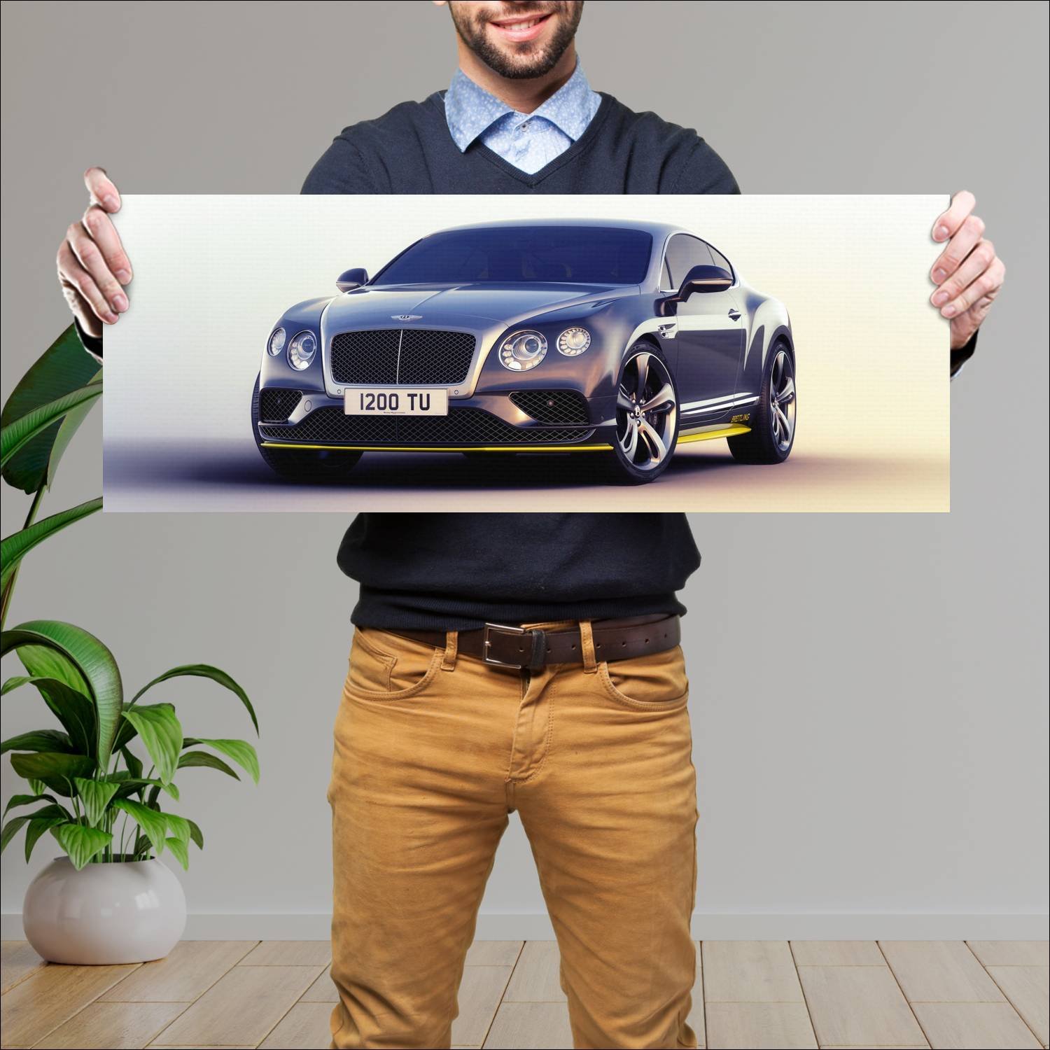 Cuadro grande 30x80cm 2015 bentley continental gt 230 Bentley