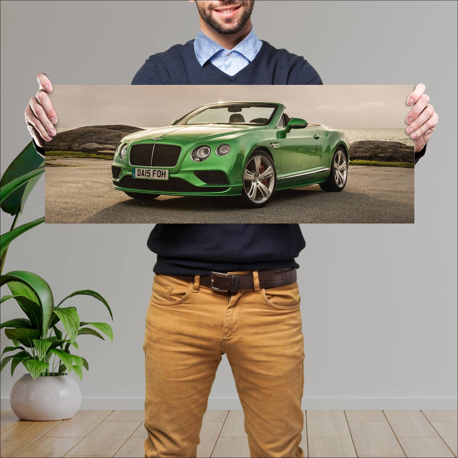 Cuadro grande 30x80cm 2015 bentley continental gt 233 Bentley