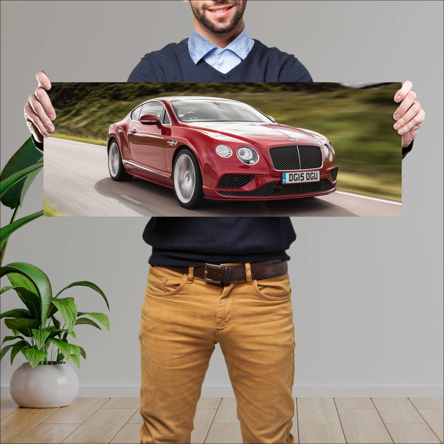 Cuadro grande 30x80cm 2015 bentley continental gt 234 Bentley
