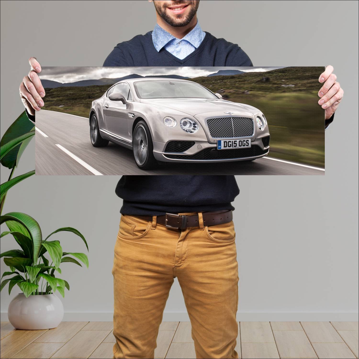 Cuadro grande 30x80cm 2015 bentley continental gt 235 Bentley