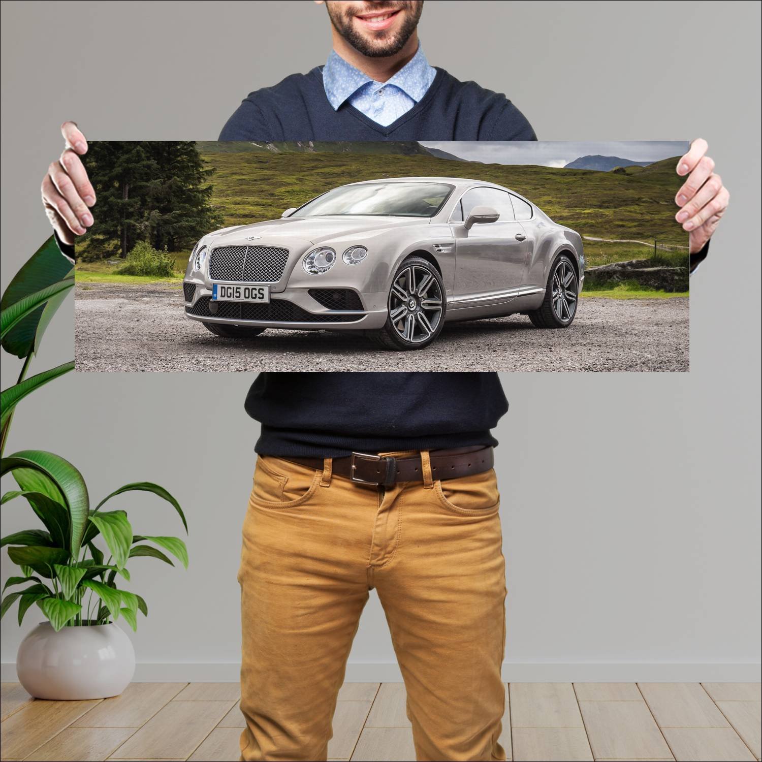 Cuadro grande 30x80cm 2015 bentley continental gt 236 Bentley