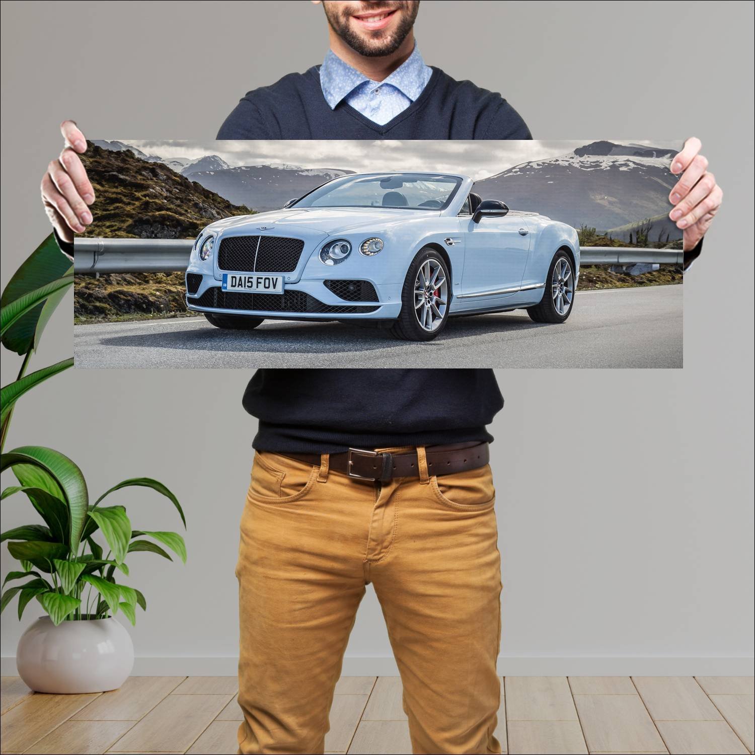 Cuadro grande 30x80cm 2015 bentley continental gt 245 Bentley