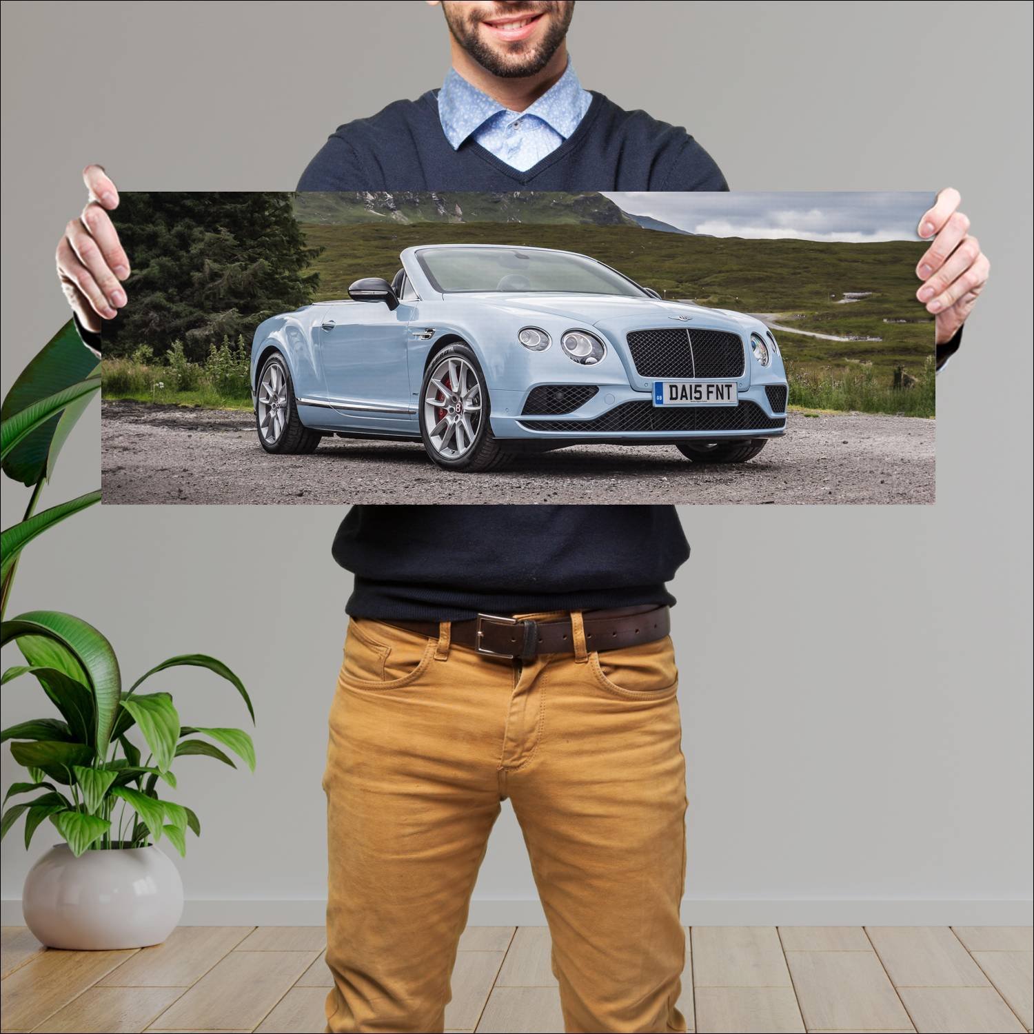 Cuadro grande 30x80cm 2015 bentley continental gt 246 Bentley