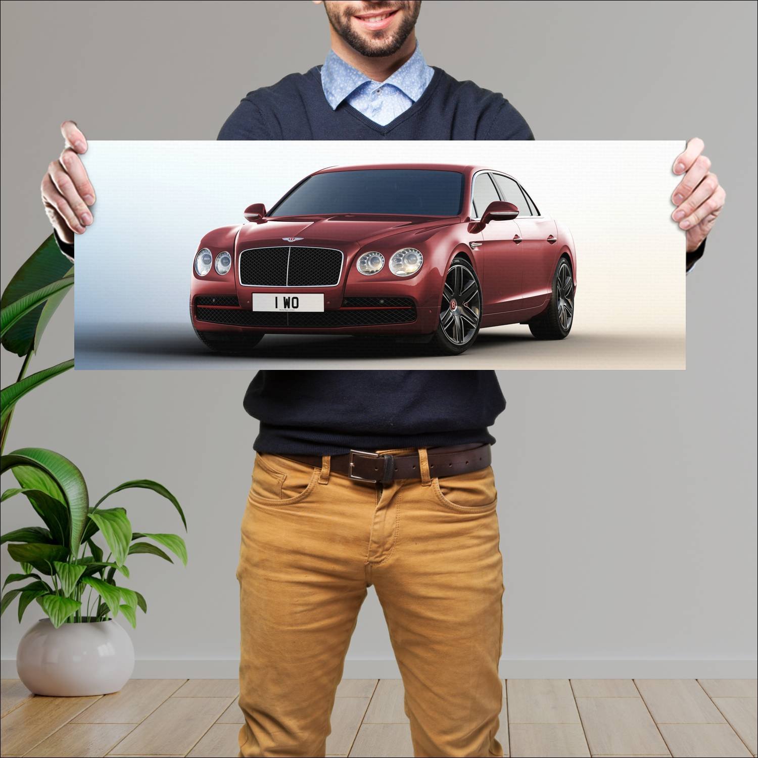 Cuadro grande 30x80cm 2015 bentley flying spur v8 250 Bentley