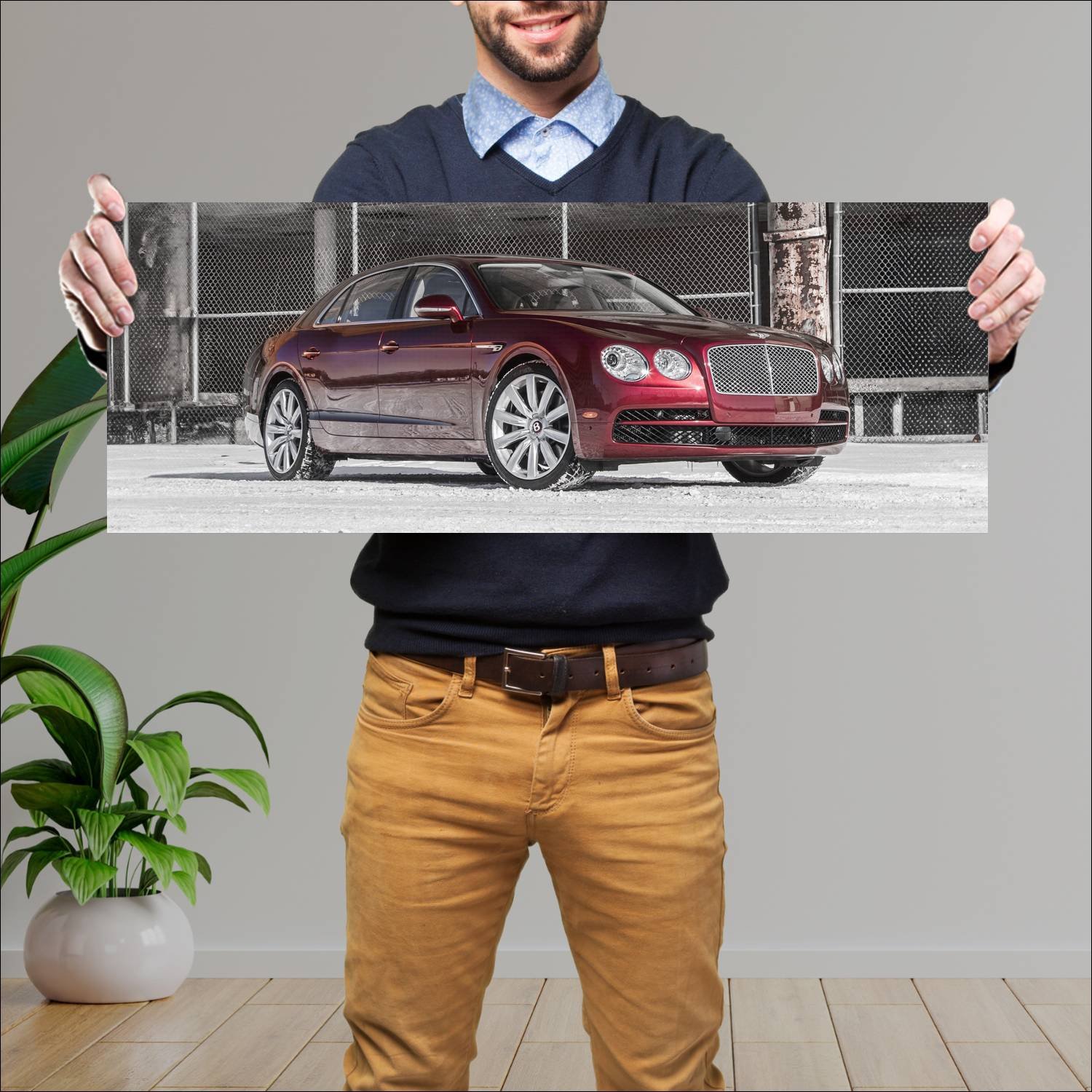 Cuadro grande 30x80cm 2015 bentley flying spur v8 251 Bentley