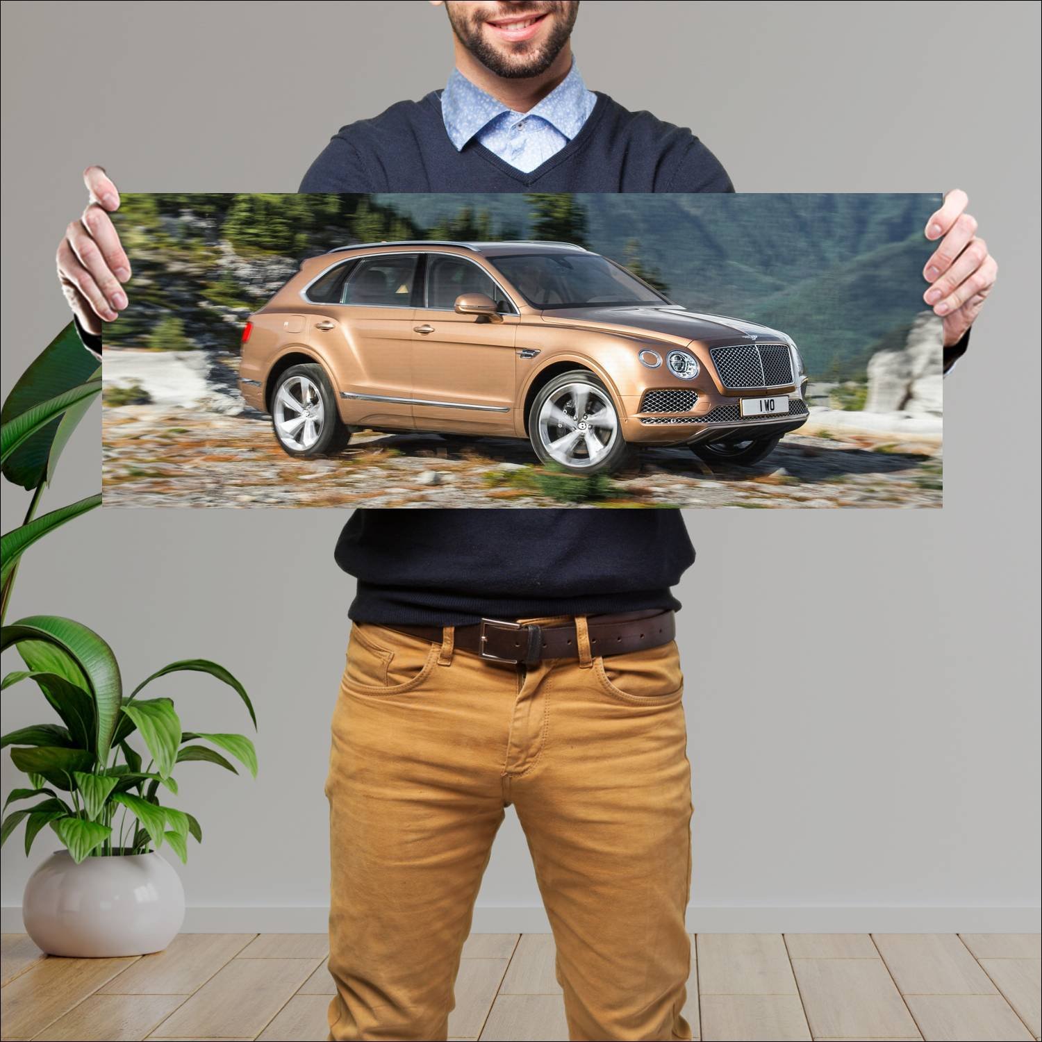 Cuadro grande 30x80cm 2016 bentley bentayga auto 255 Bentley