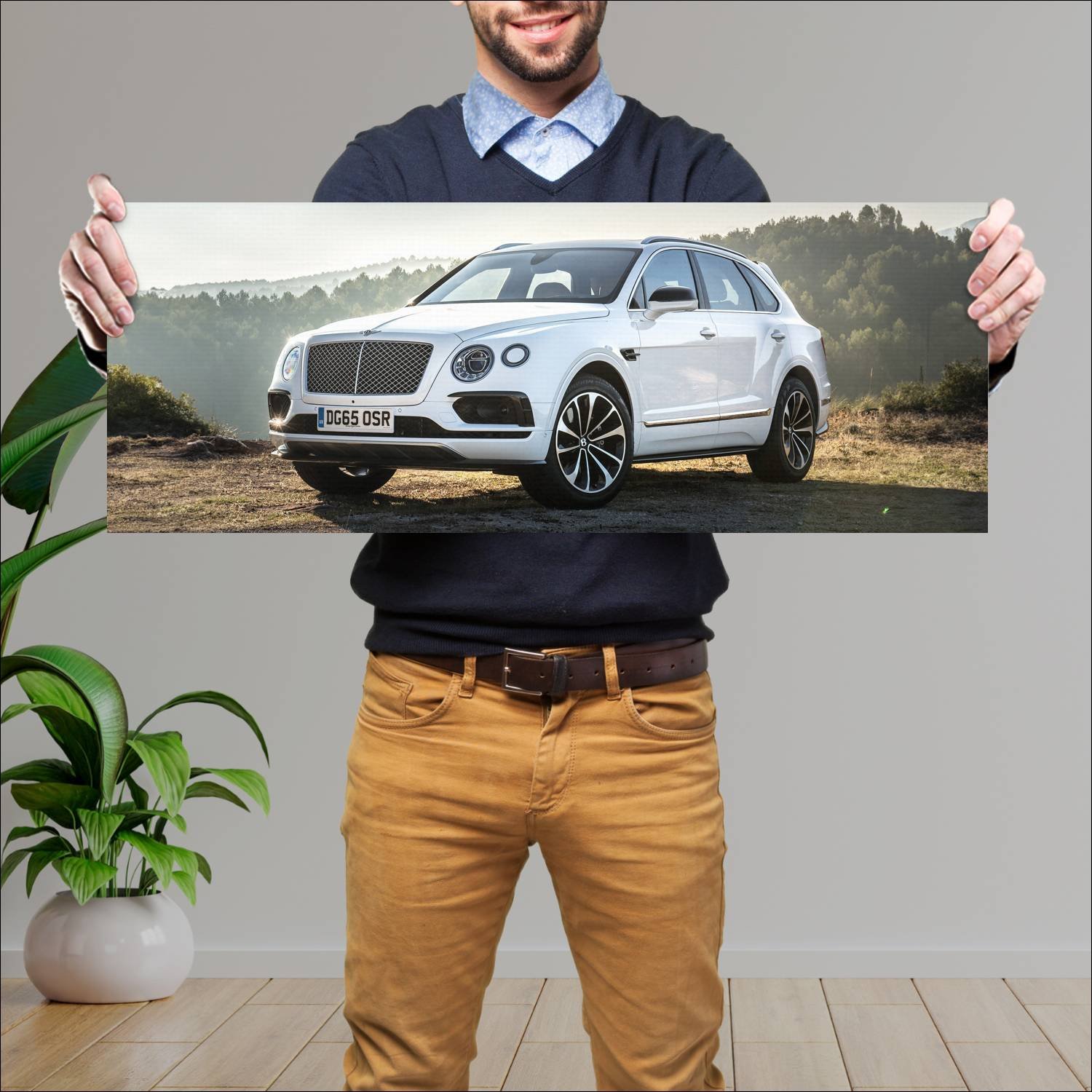 Cuadro grande 30x80cm 2016 bentley bentayga auto 257 Bentley