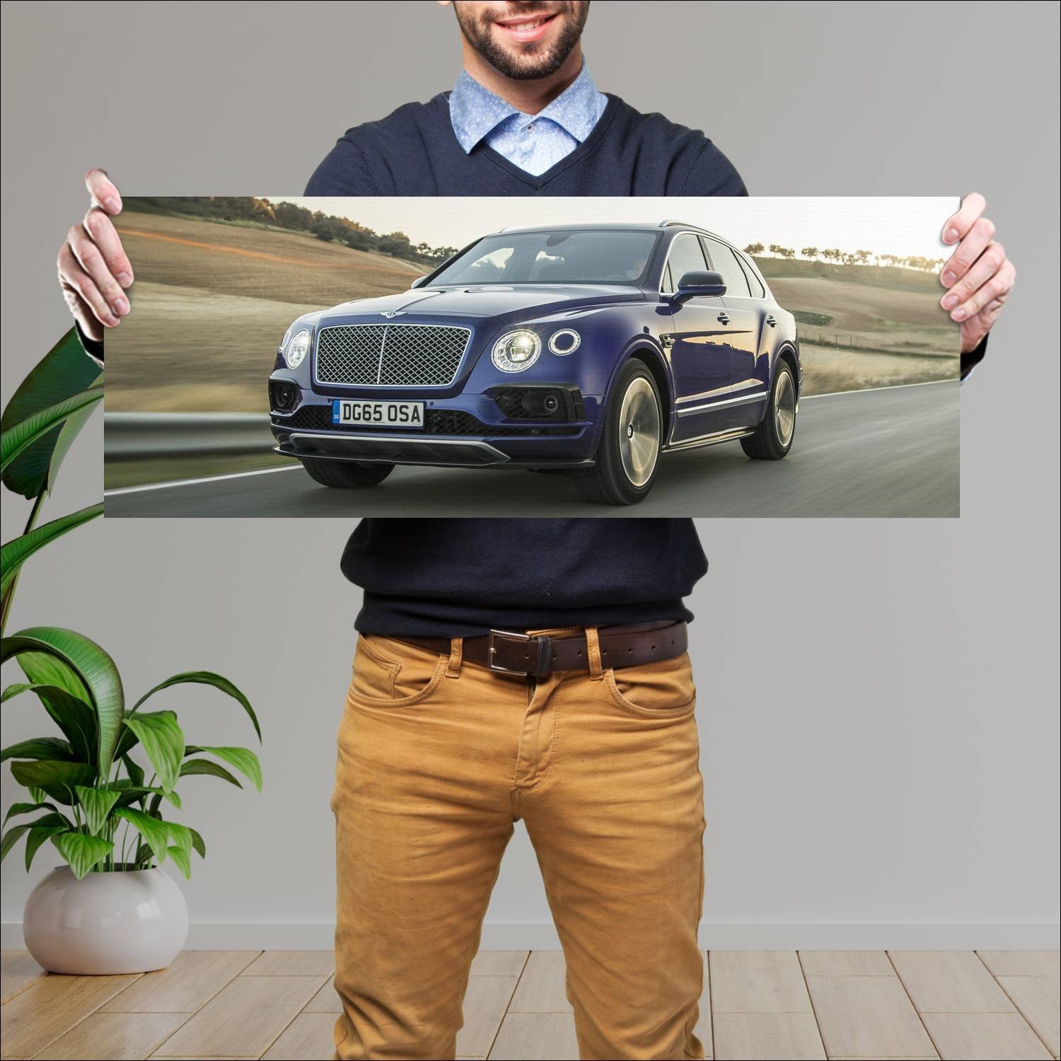 Cuadro grande 30x80cm 2016 bentley bentayga auto 258 Bentley