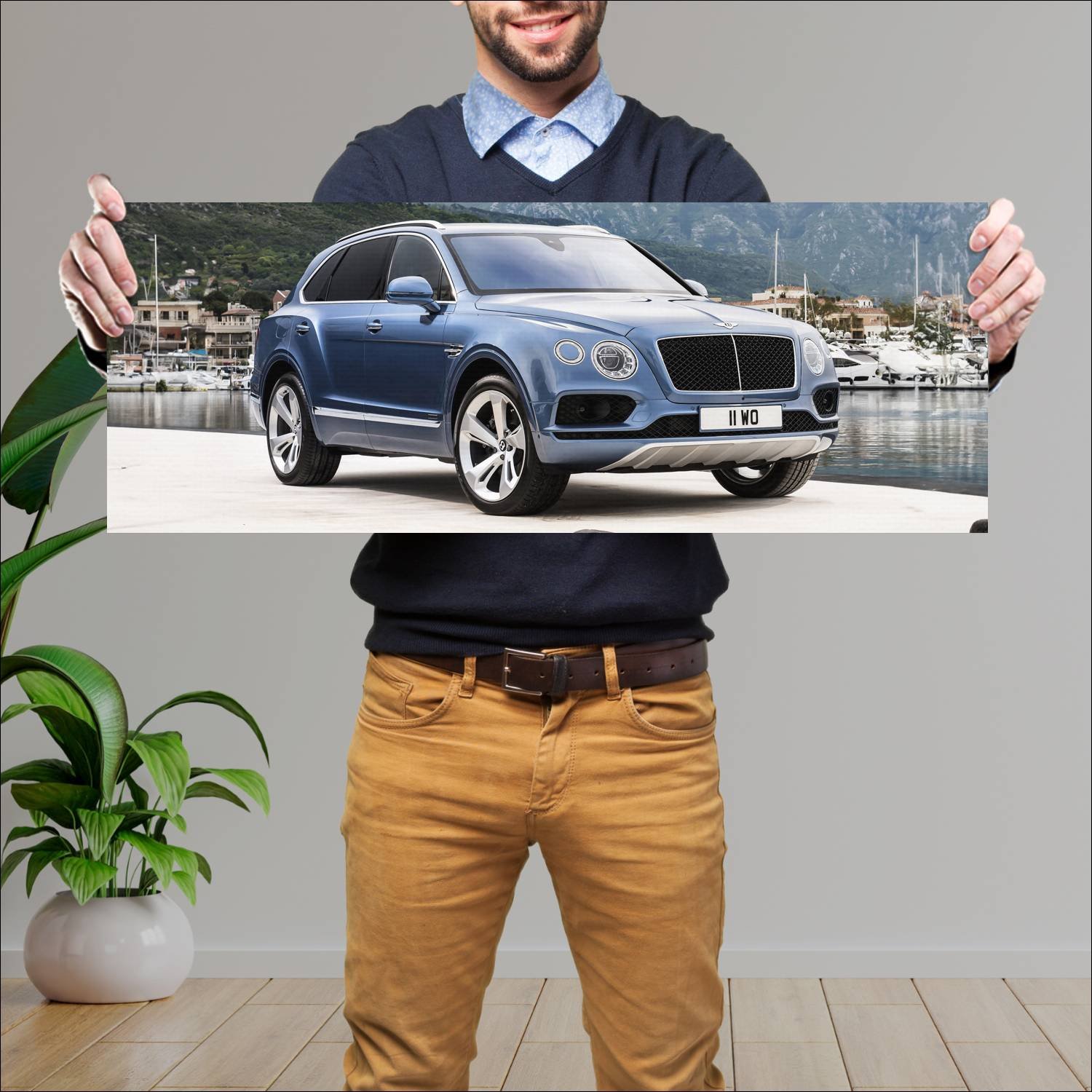 Cuadro grande 30x80cm 2016 bentley bentayga auto 259 Bentley