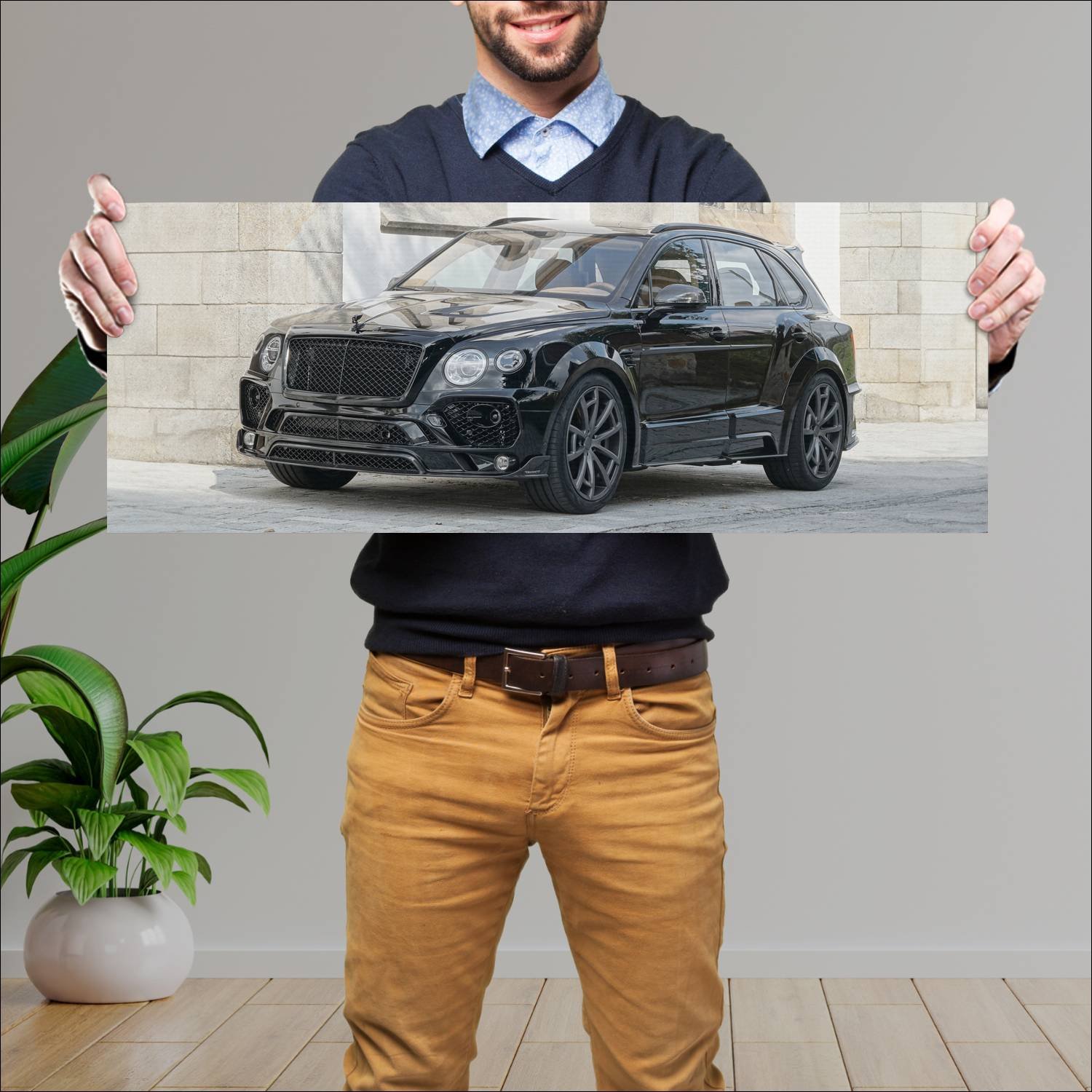 Cuadro grande 30x80cm 2016 bentley bentayga by man 262 Bentley