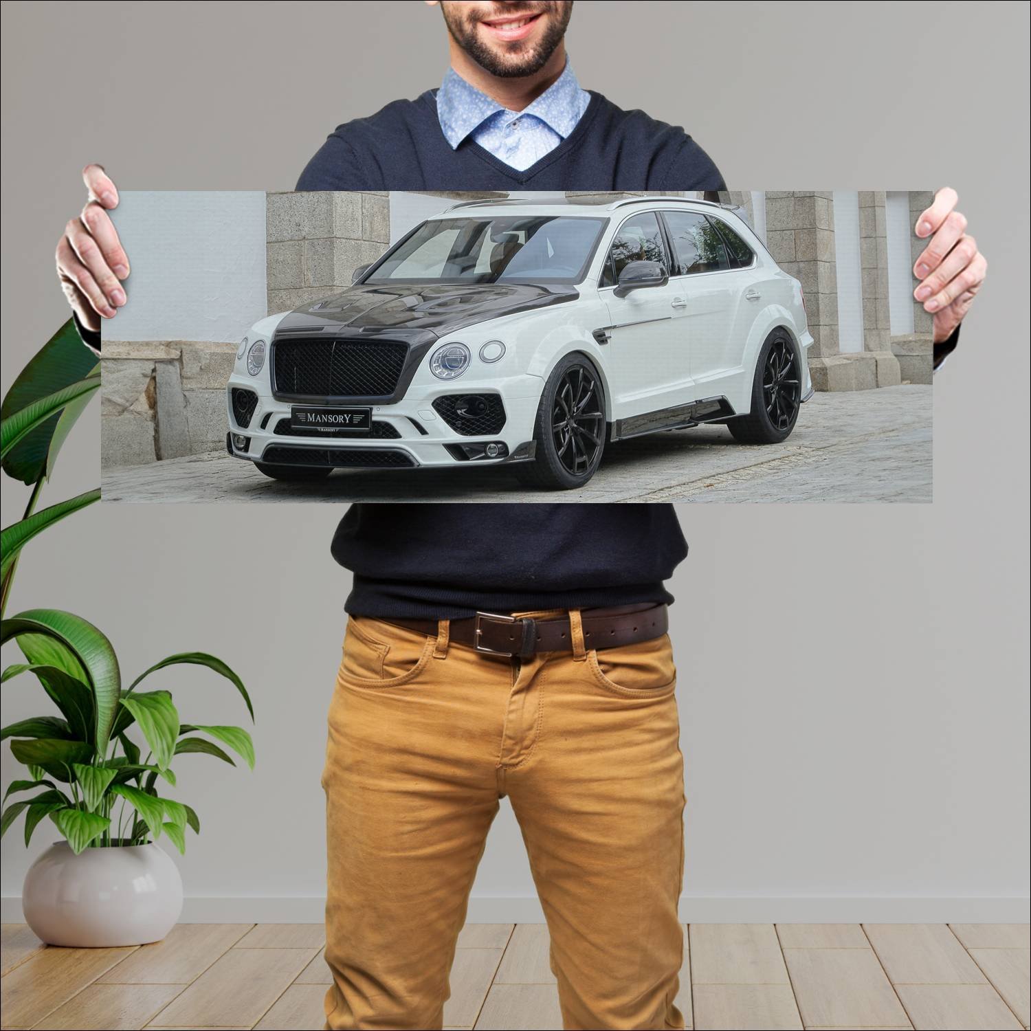Cuadro grande 30x80cm 2016 bentley bentayga by man 263 Bentley