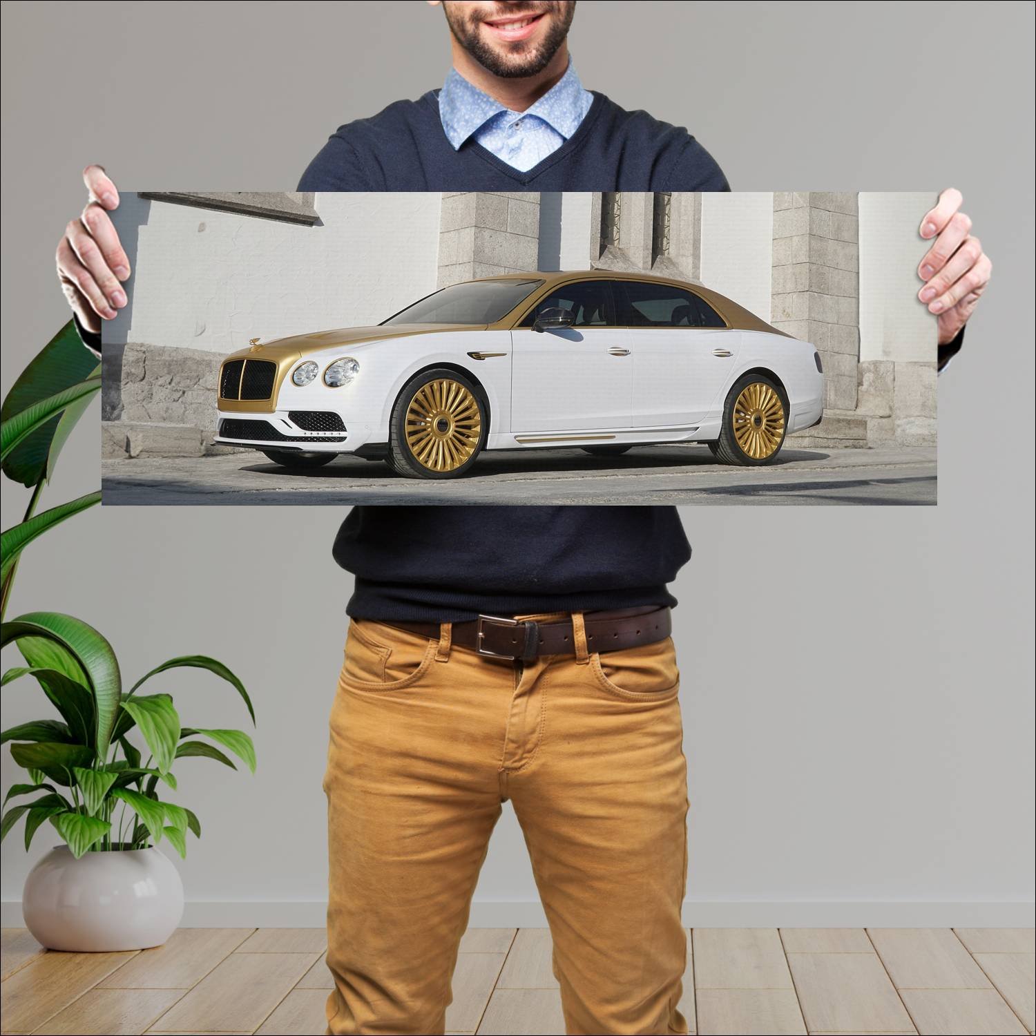 Cuadro grande 30x80cm 2016 bentley continental fly 266 Bentley