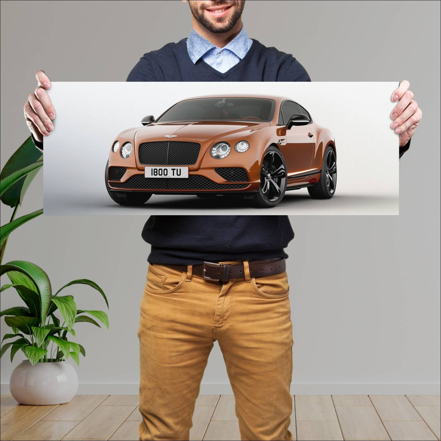 Cuadro grande 30x80cm 2016 bentley continental gt 268 Bentley