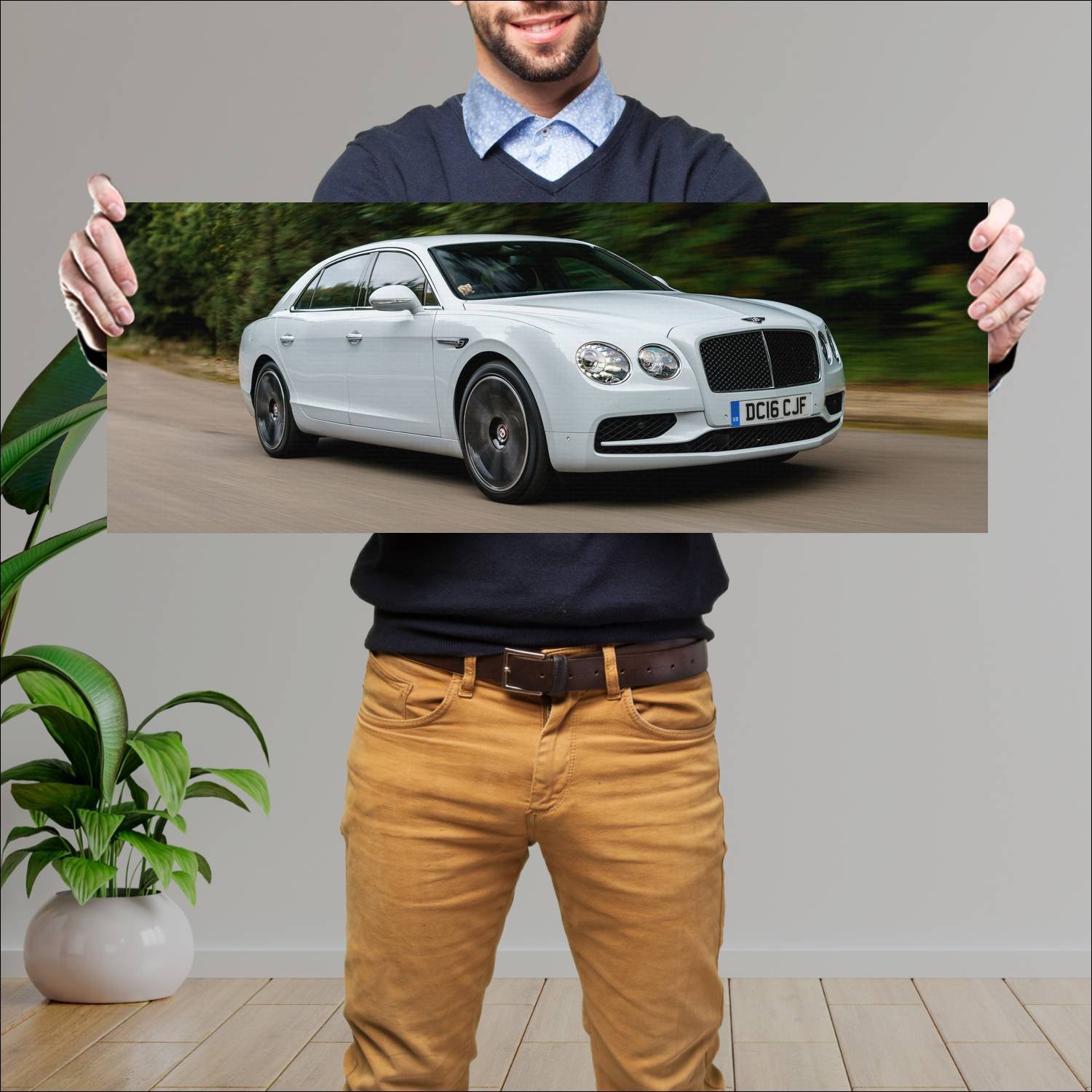 Cuadro grande 30x80cm 2016 bentley flying spur v8 273 Bentley